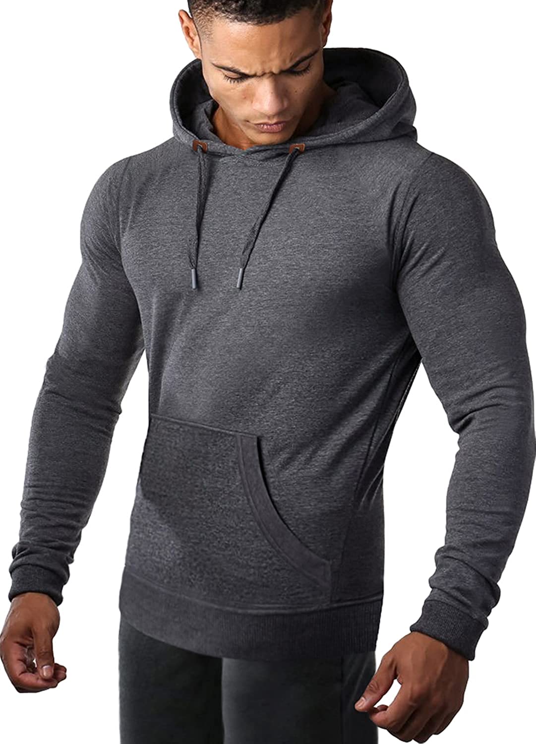COOFANDY Men's Athletic Hoodie Long Sleeve Drawstring Sports Pullover  Hooded Gym | eBay