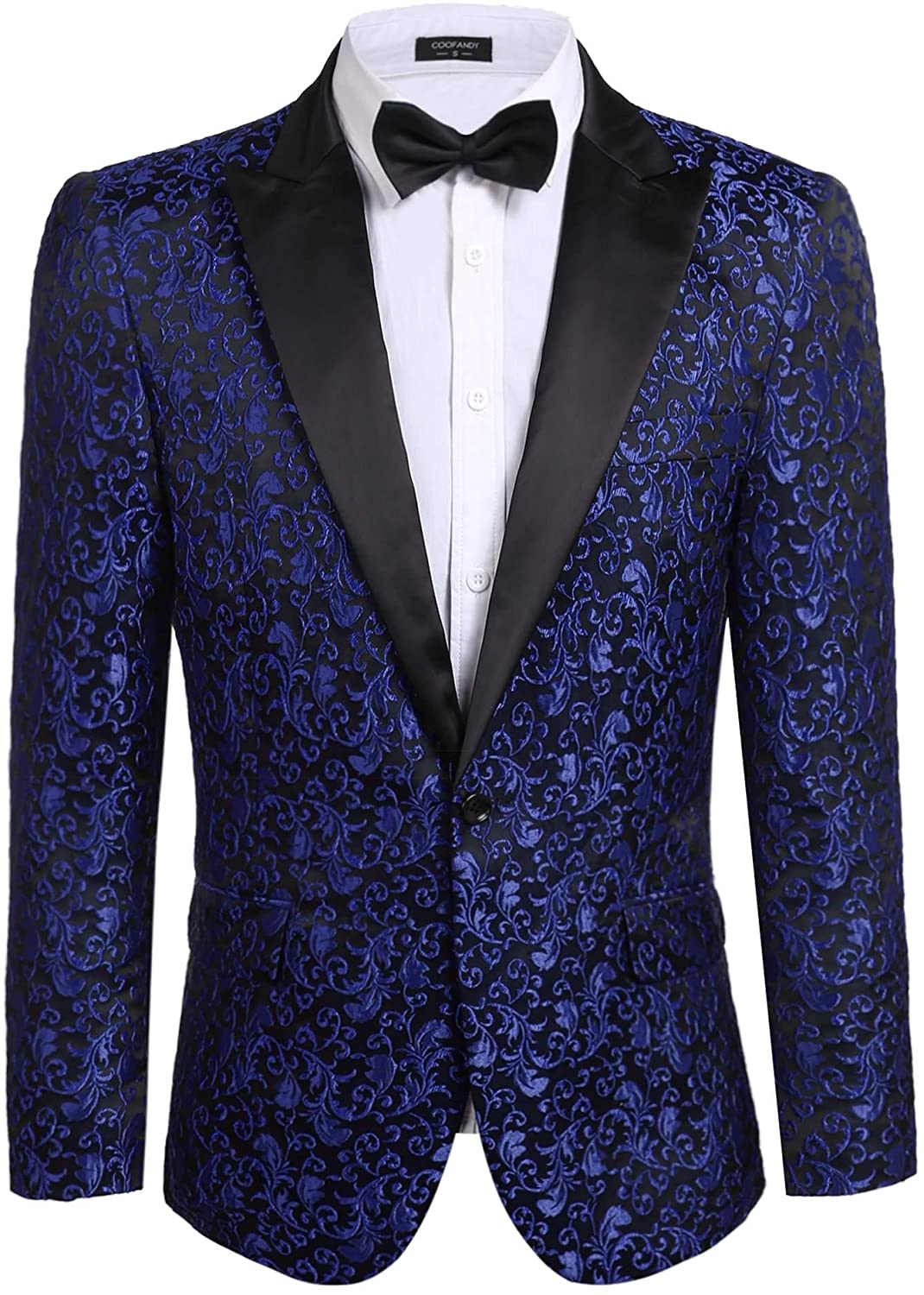 COOFANDY Men Floral Blazer Suit Jacket Dinner Party Prom Wedding ...