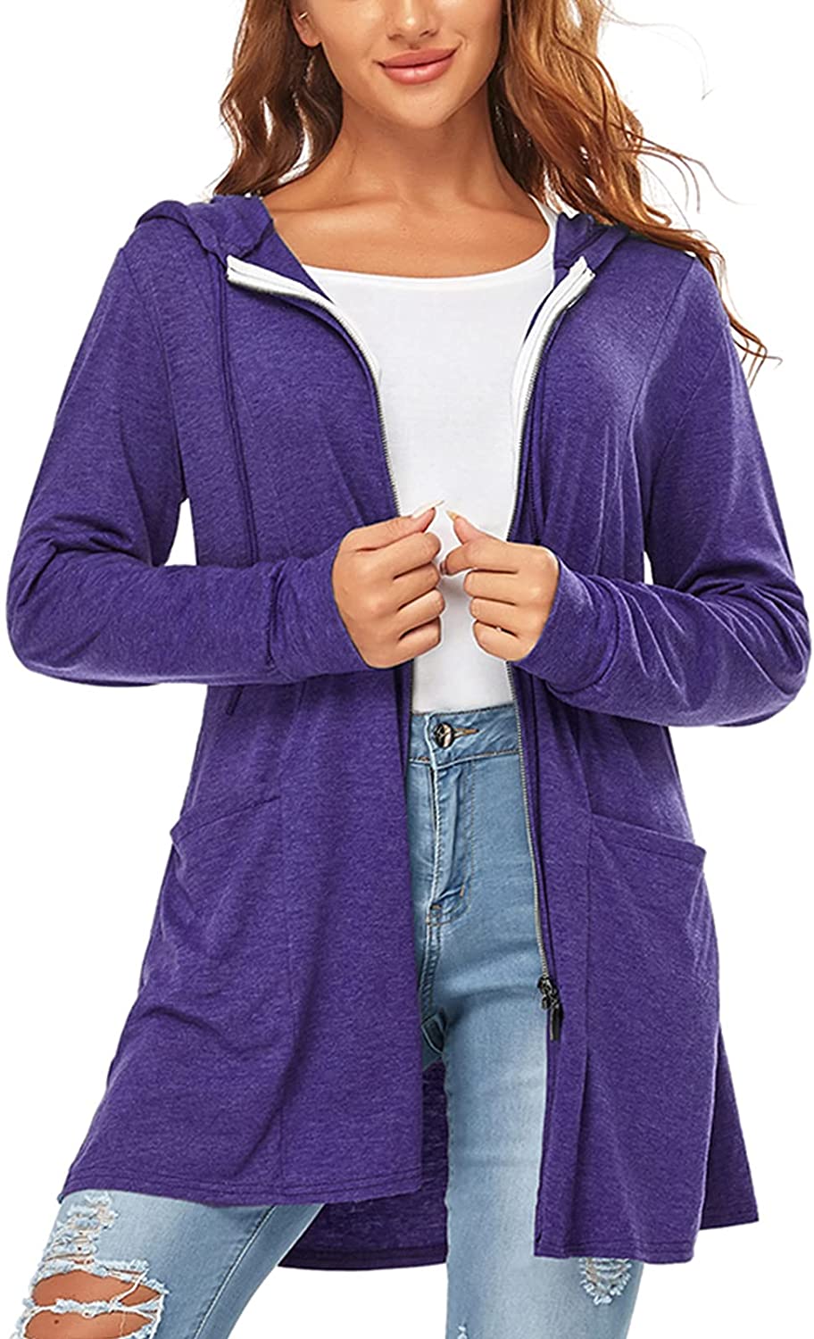 Cucuchy Womens Long Hoodies Casual Zip Up Tunic Sweatshirt Open Front  Cardigan : : Clothing, Shoes & Accessories