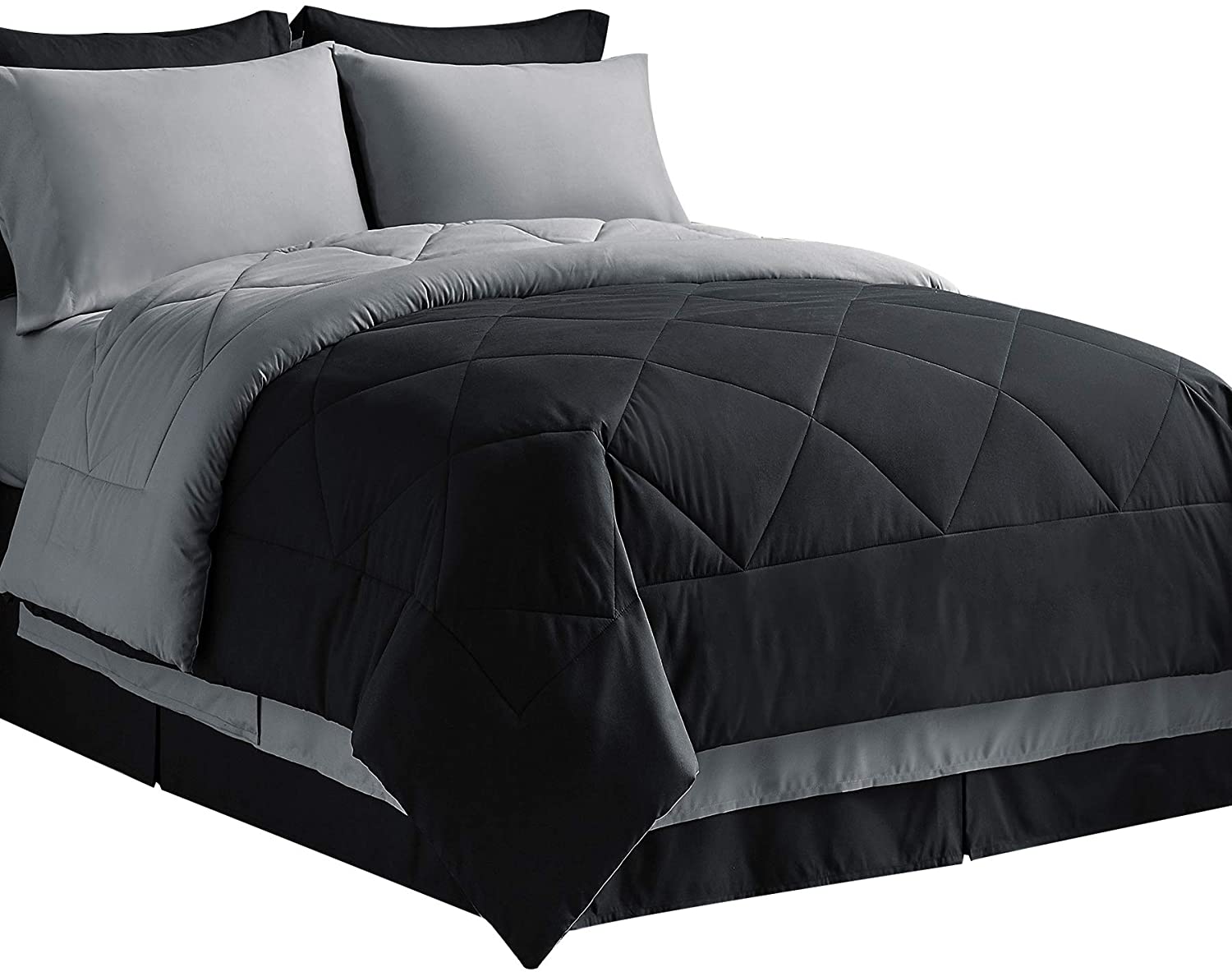 Bedsure Bed In A Bag Comforter Sets, Gray Twin Bed Comforter