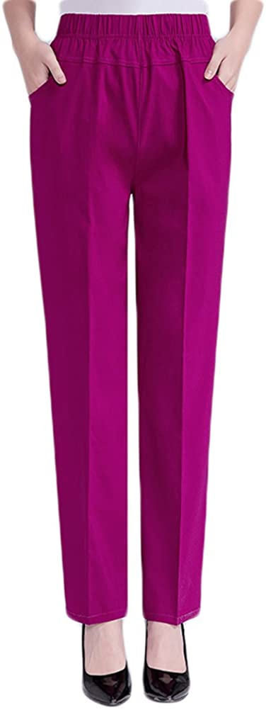 Soojun Womens Summer Elastic Waist Comfy Stretch Pull On Pants : :  Clothing, Shoes & Accessories