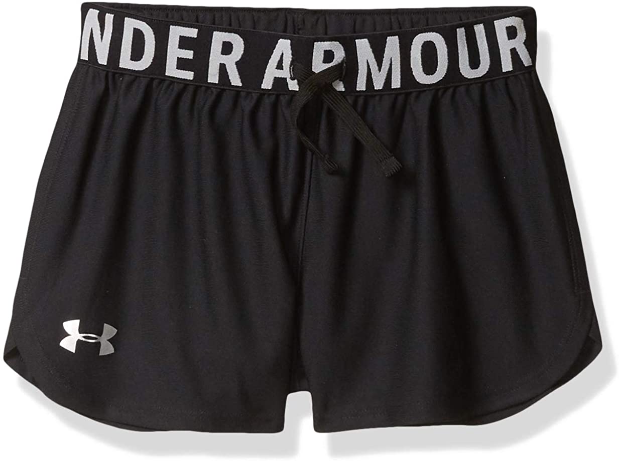 546 /Metallic Silver Under Armour Girls Play Up Solid Workout Gym Shorts Purple Pop Youth Large 