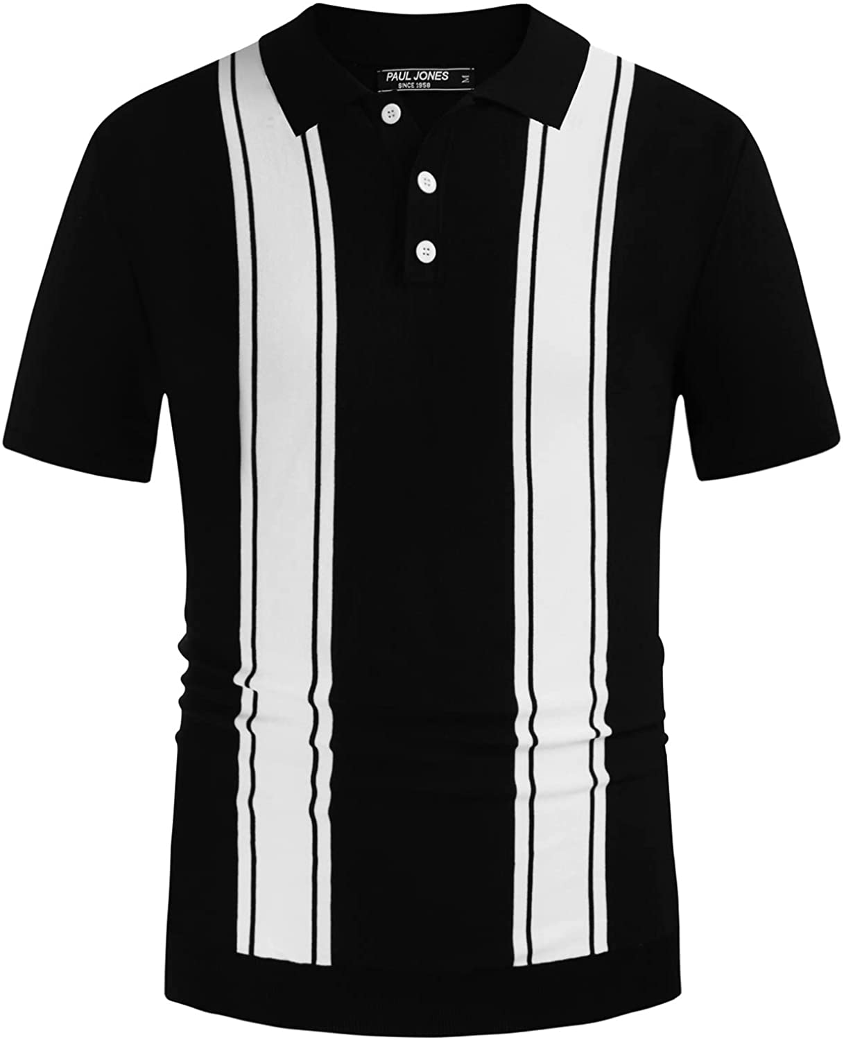 Pj Paul Jones Mens Polo Shirts Vintage Striped Lightweight Knitting Golf Shirts Ebay 7899