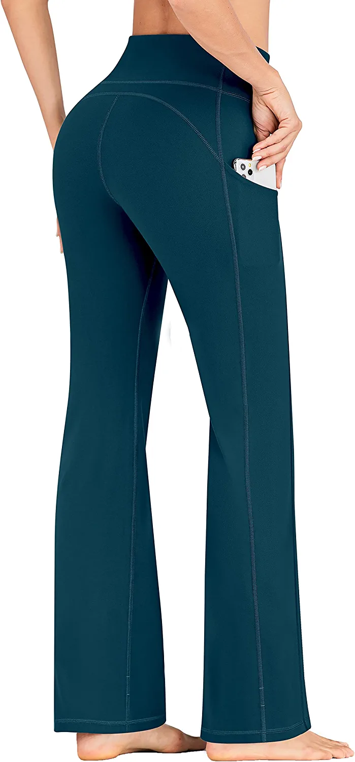 IUGA Bootcut Yoga Pants with Pockets for Women High Waist Black