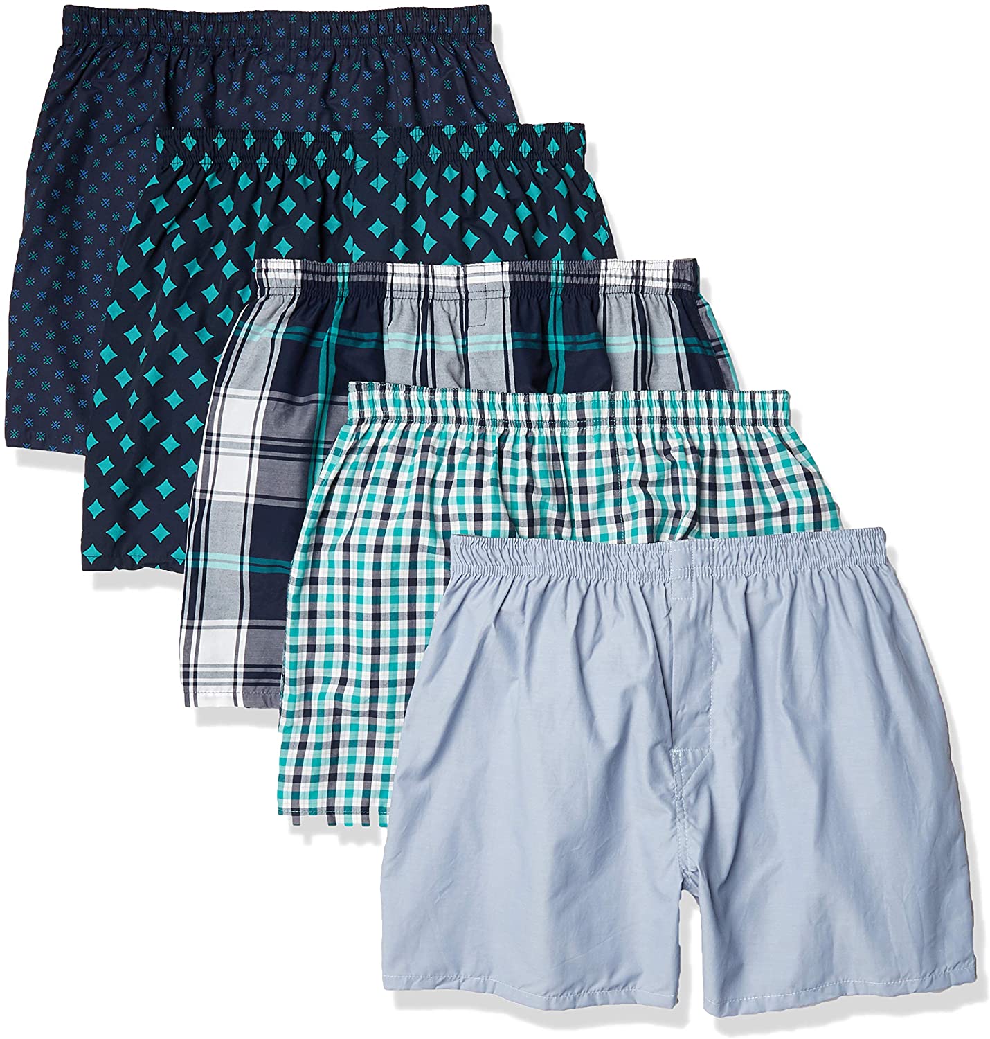 Gildan Men's Underwear Boxer Briefs, Multipack, Mixed Blue (5-Pack), Medium  at  Men's Clothing store