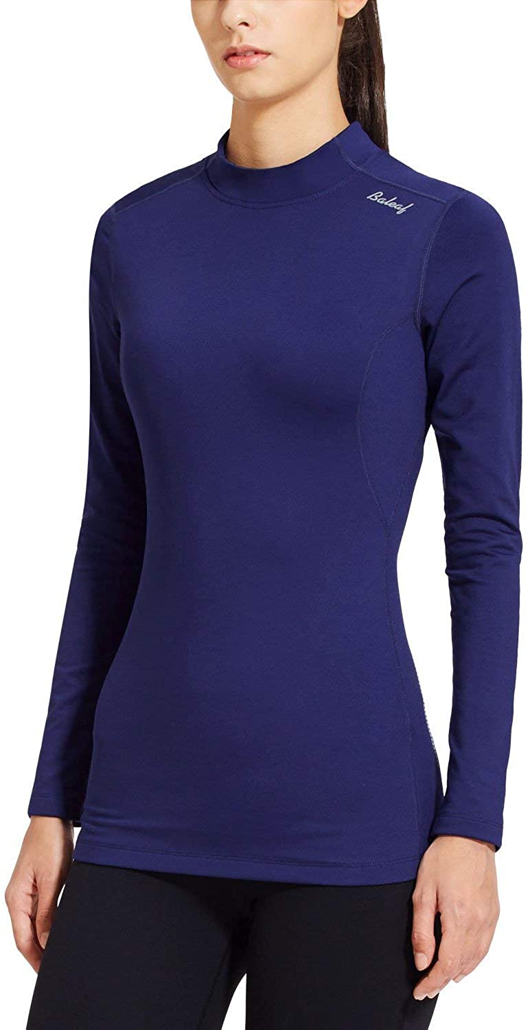 Baleaf Women's Fleece Thermal Mock Neck Long Sleeve Running Shirt