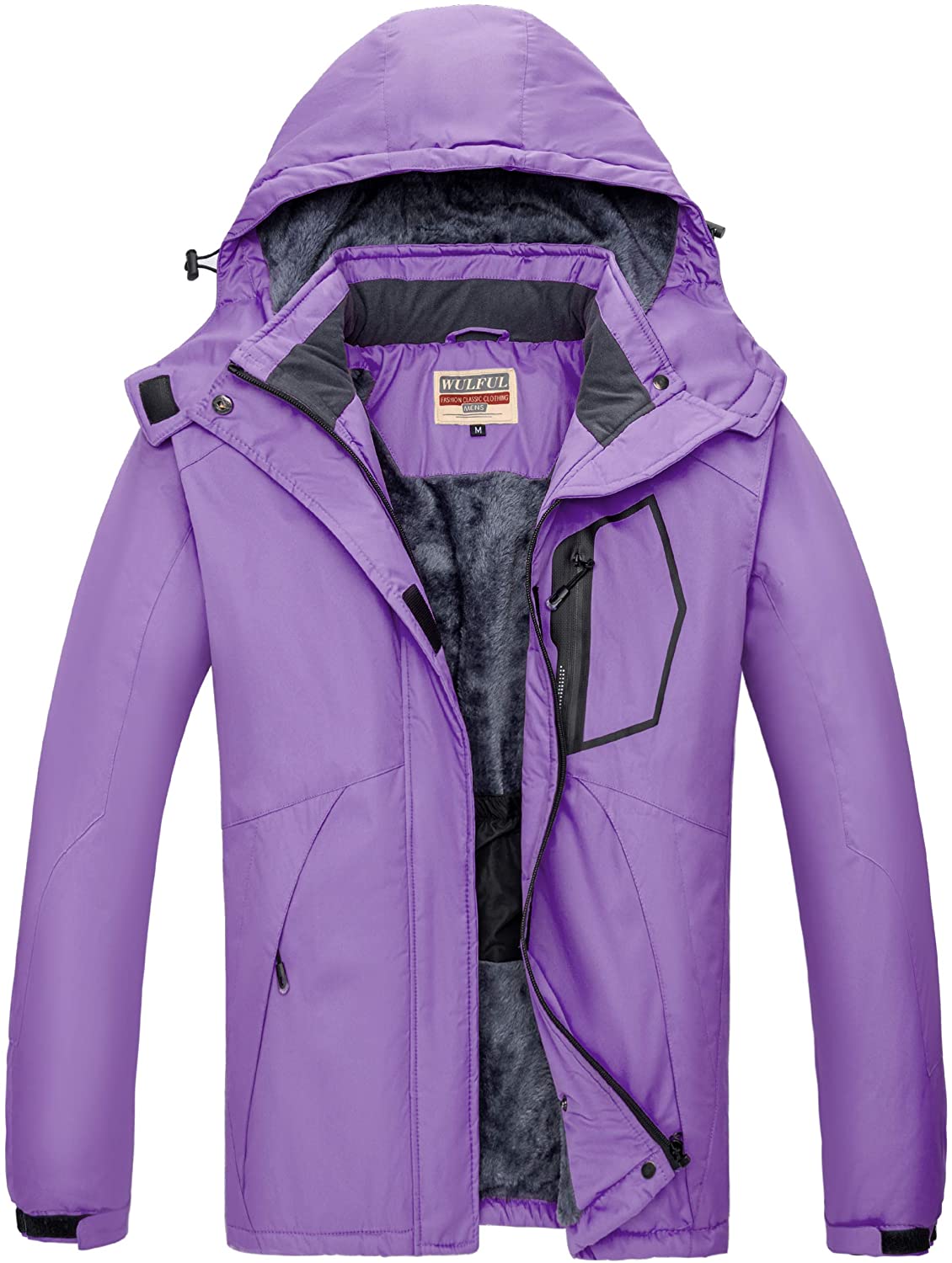 WULFUL Women’s Waterproof Snow Ski Jacket Mountain Windproof Winter Coat with detachable hood