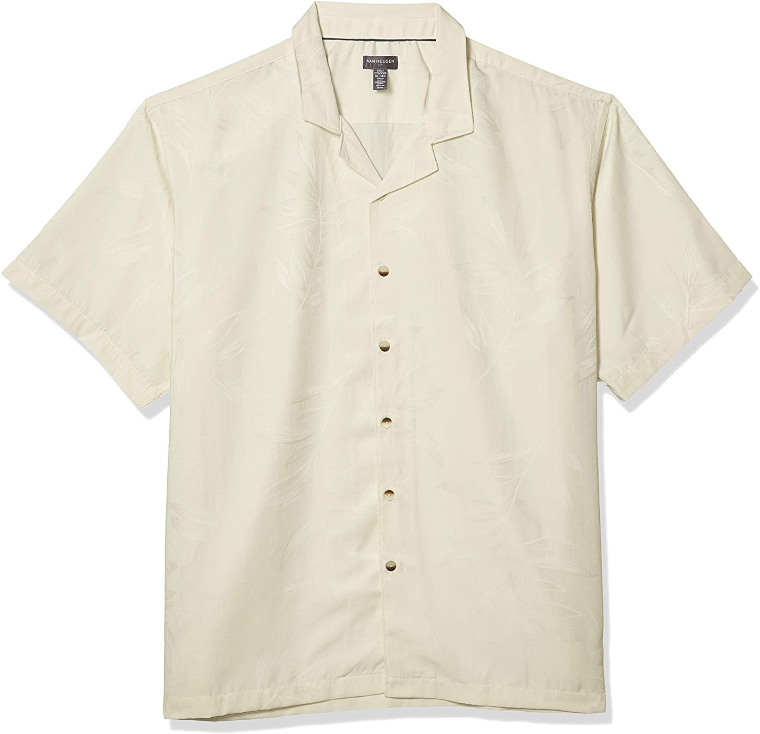 Van Heusen Mens Big and Tall Air Tropical Short Sleeve Button Down Poly Rayon Shirt 