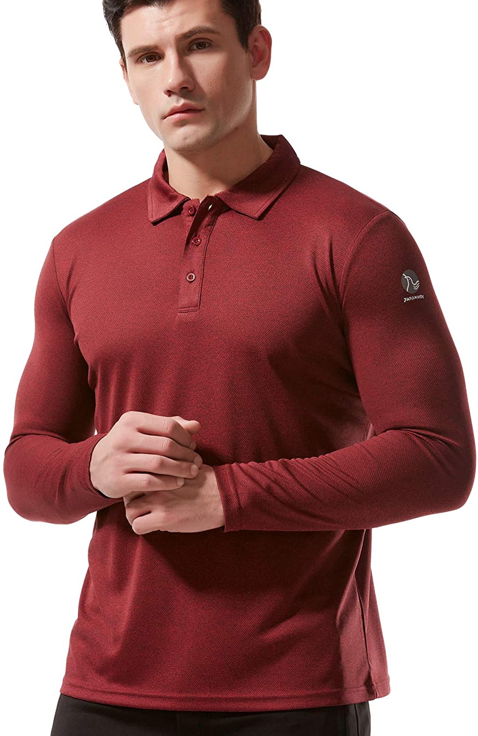 Long Sleeve Shirts for Men UPF 50+ Sun Protection Golf Polo Shirt  Quick-Drying P