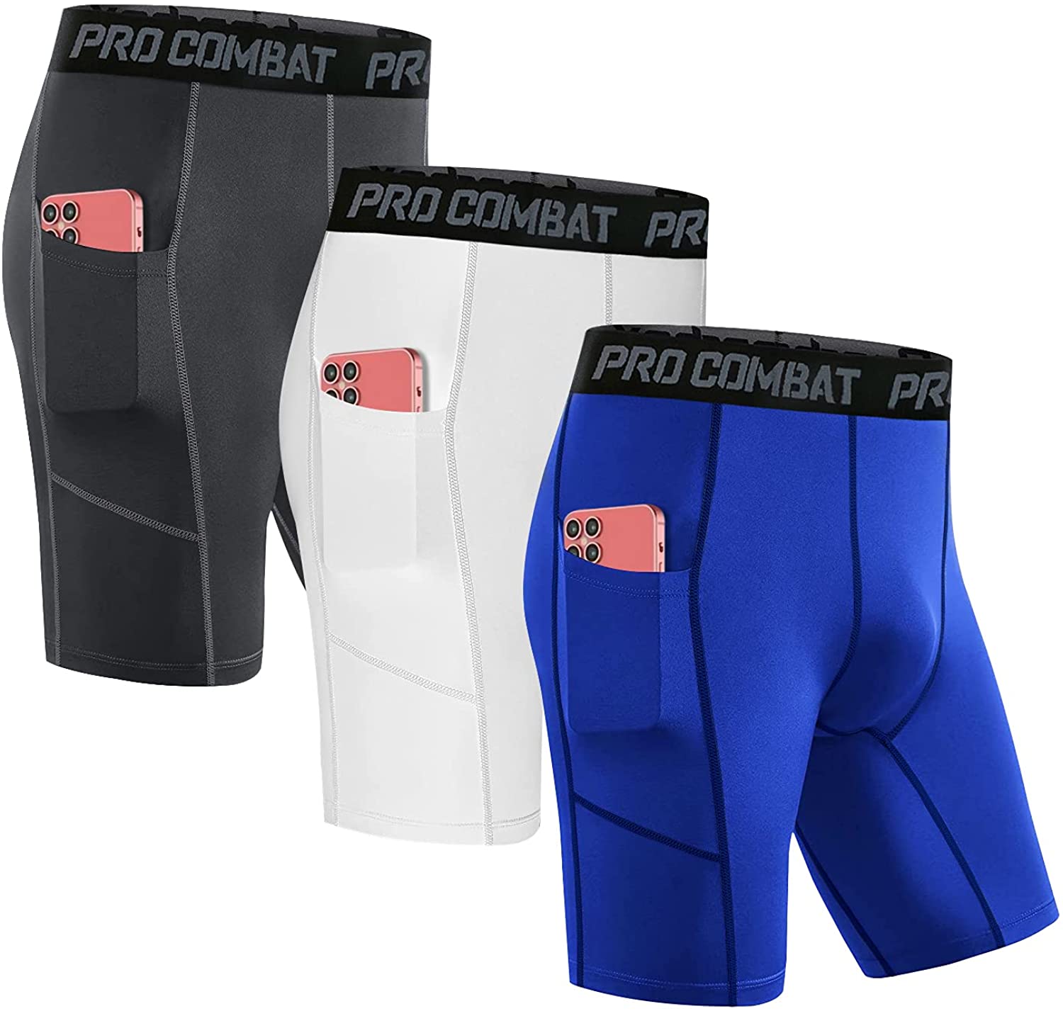Pamyvia Men's Compression Shorts 3 Pack Compression Underwear