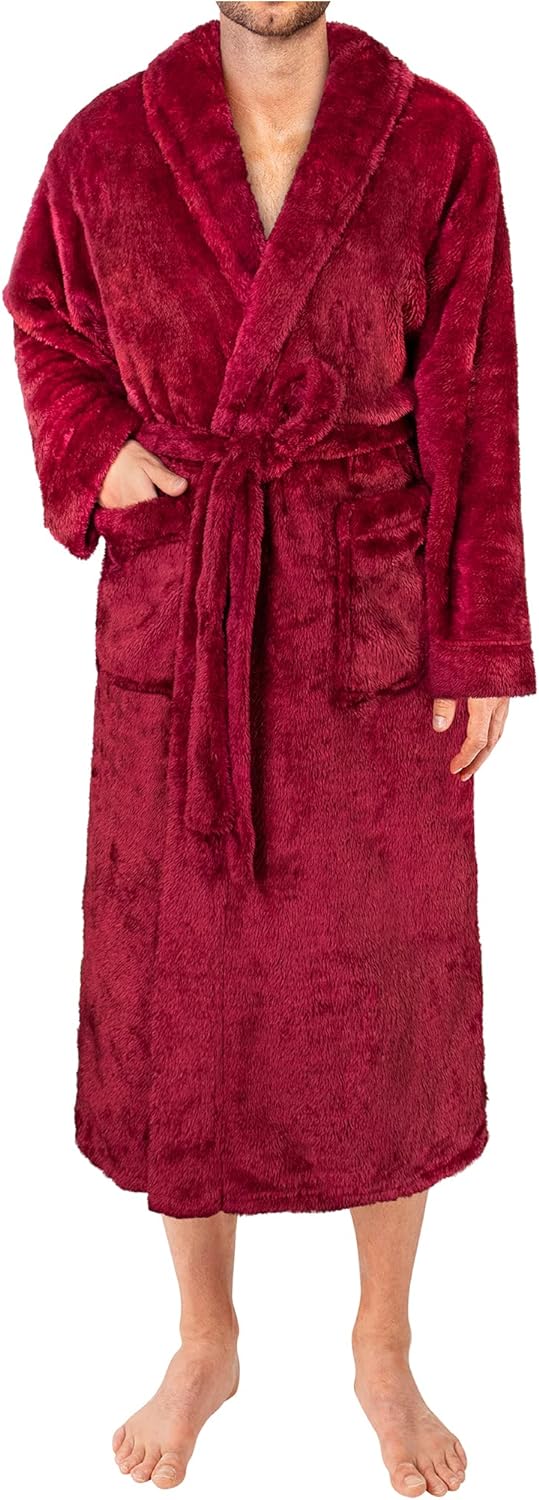 PAVILIA Mens Soft Robe, Plush Fluffy Fleece Bathrobe Men, Long Sherpa  Shaggy Spa