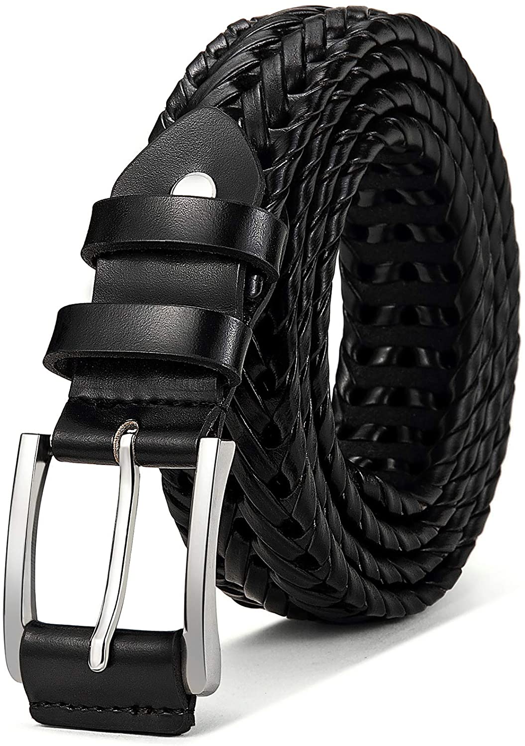 Mens Belts,Bulliant Leather Woven Braided Belts for Mens Casual Jeans ...