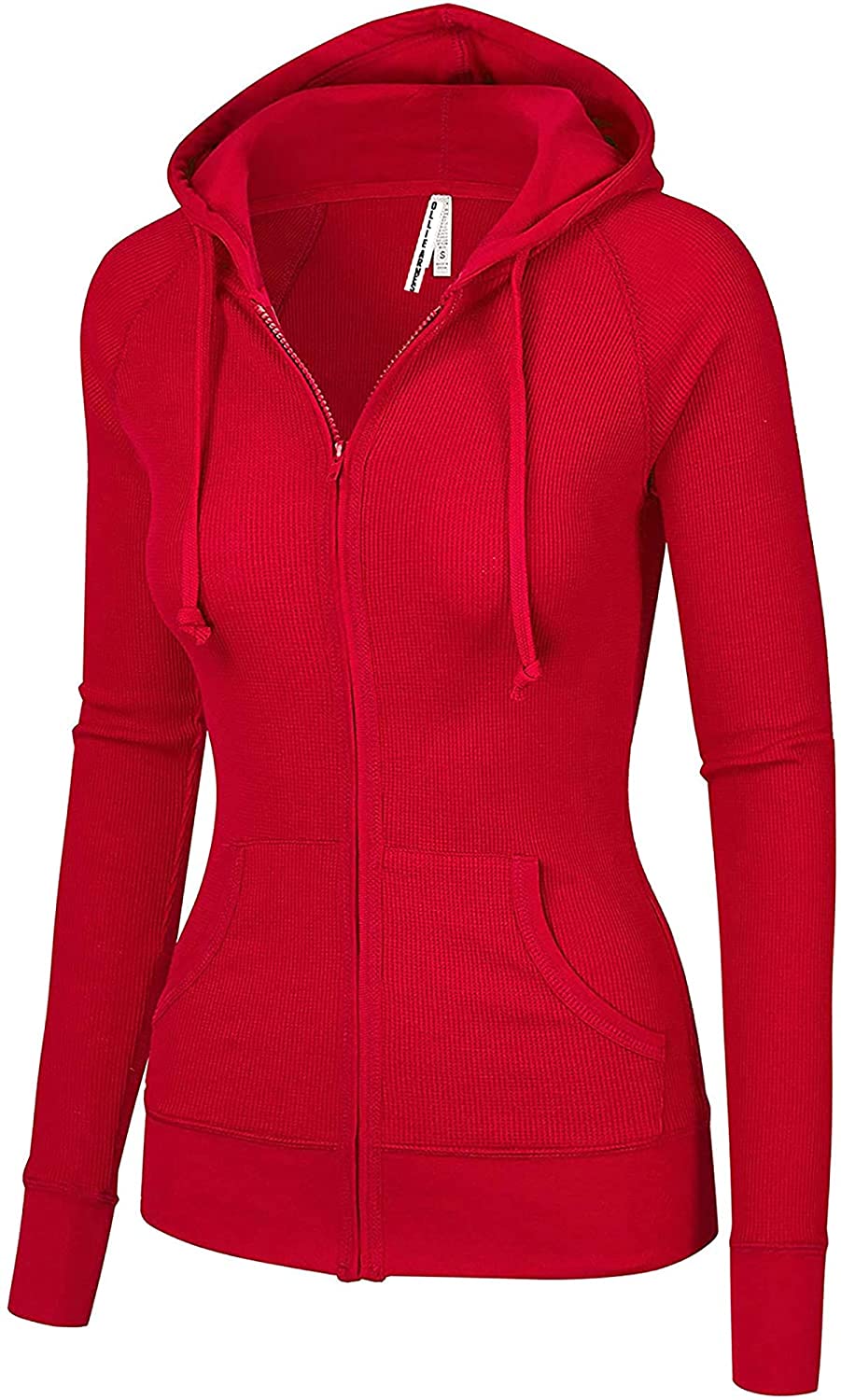 thumbnail 31  - OLLIE ARNES Women&#039;s Thermal Long Hoodie Zip Up Jacket Sweater Tops