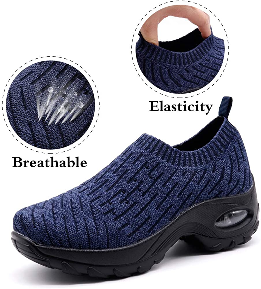 Stq Slip On Breathe Mesh Walking Shoes Women Fashion Sneakers Comfort Wedge Plat Ebay 9193