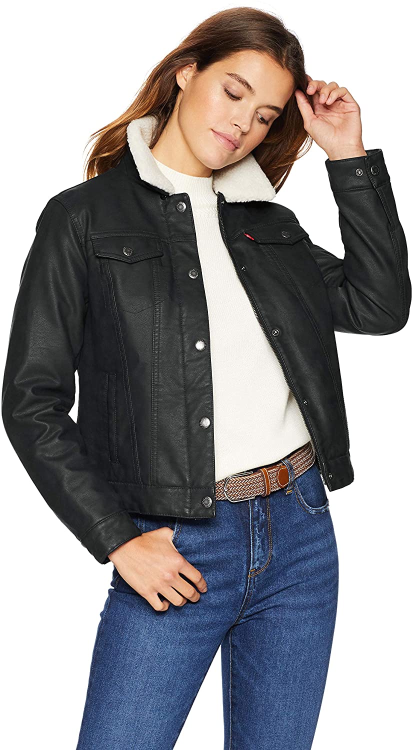 leather trucker jacket women
