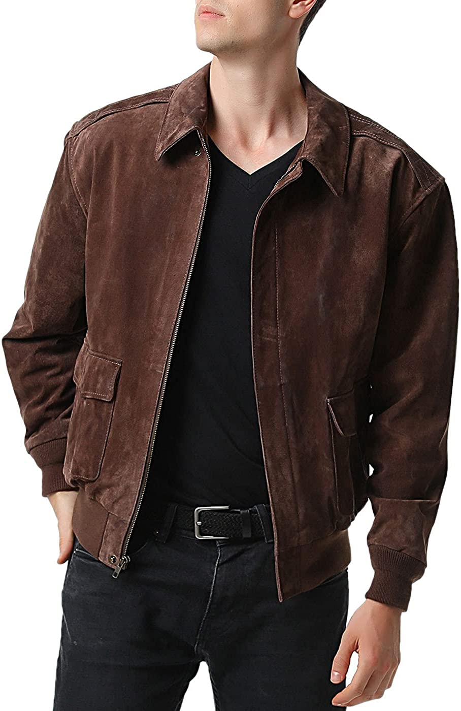 Landing Leathers Men Air Force A-2 Leather Flight Bomber Jacket ...