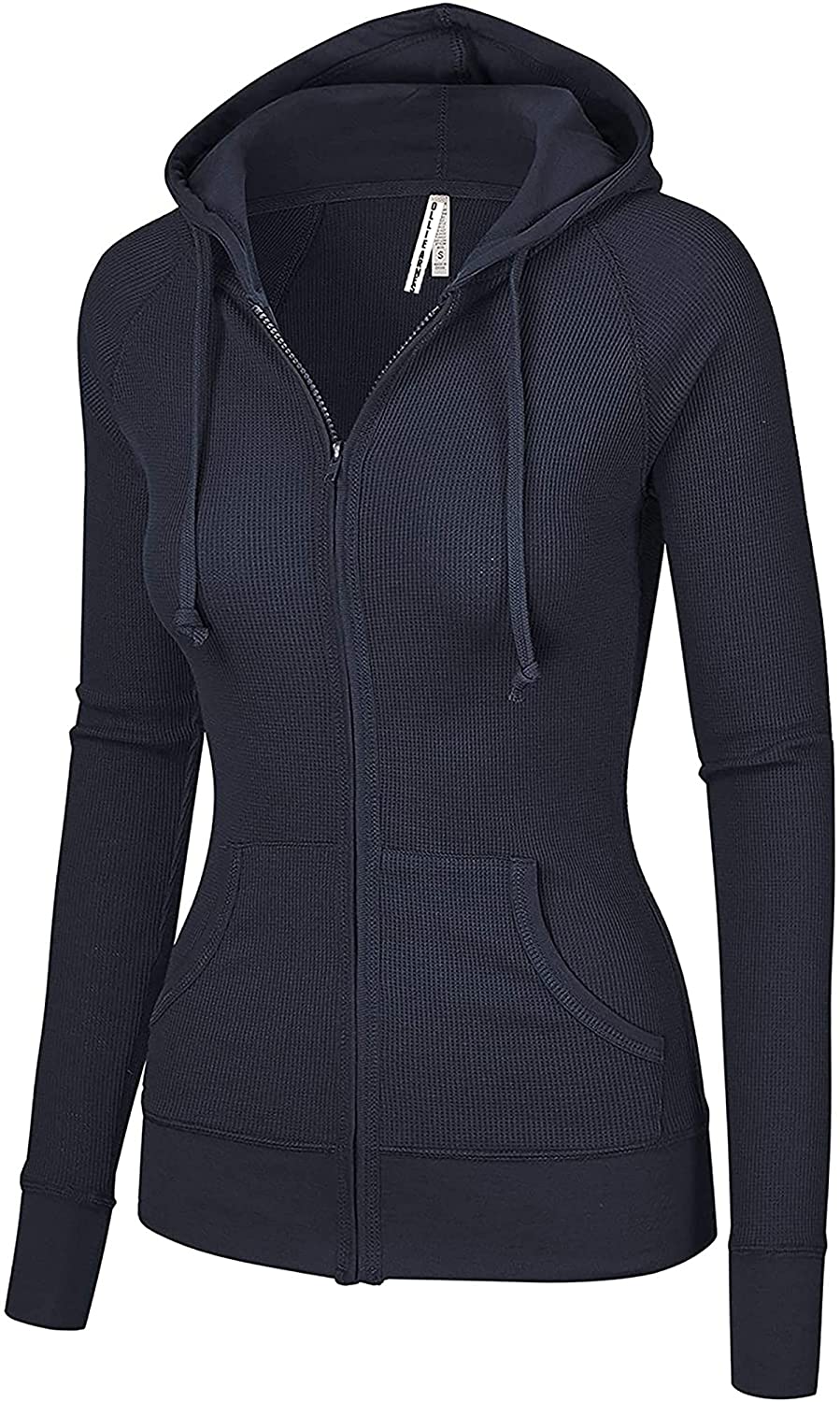 thumbnail 28  - OLLIE ARNES Women&#039;s Thermal Long Hoodie Zip Up Jacket Sweater Tops
