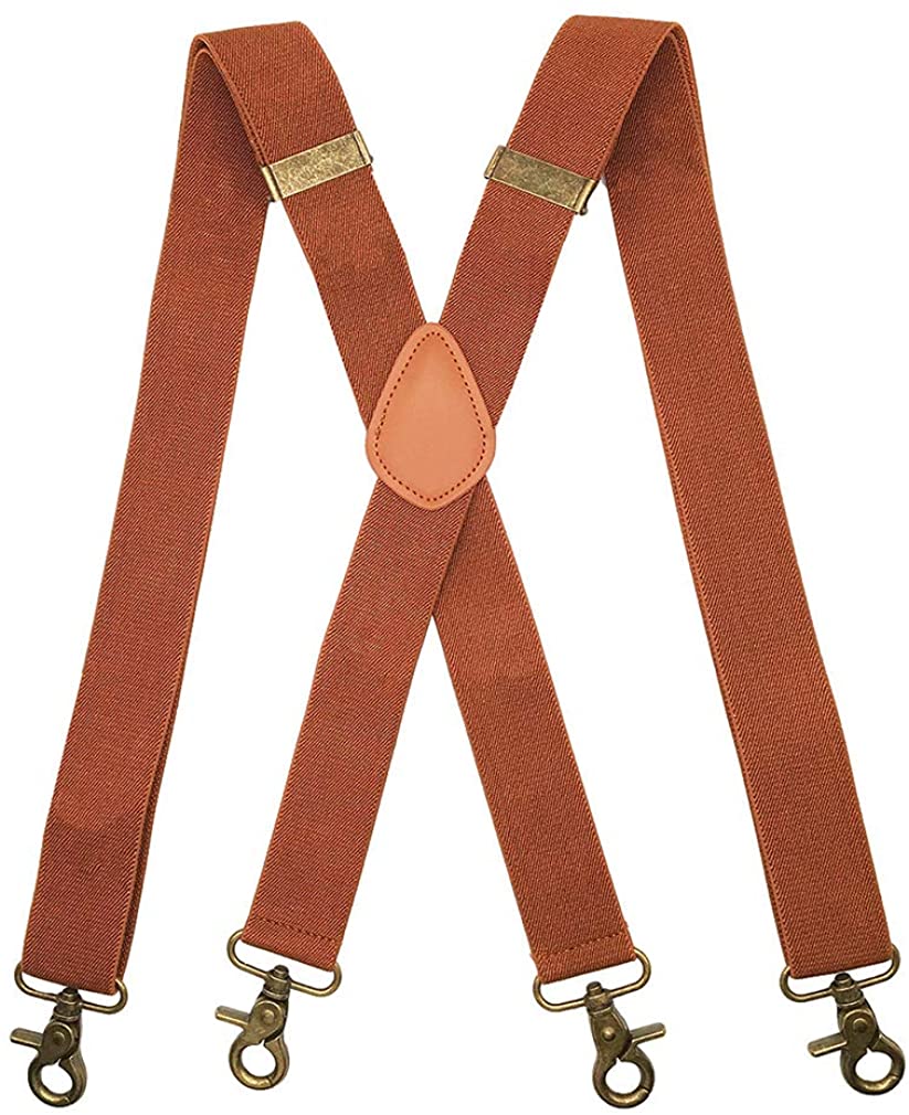 SupSuspen Suspenders Hook On Belt Swivel Hook Suspenders for Men Vintage X Shape 