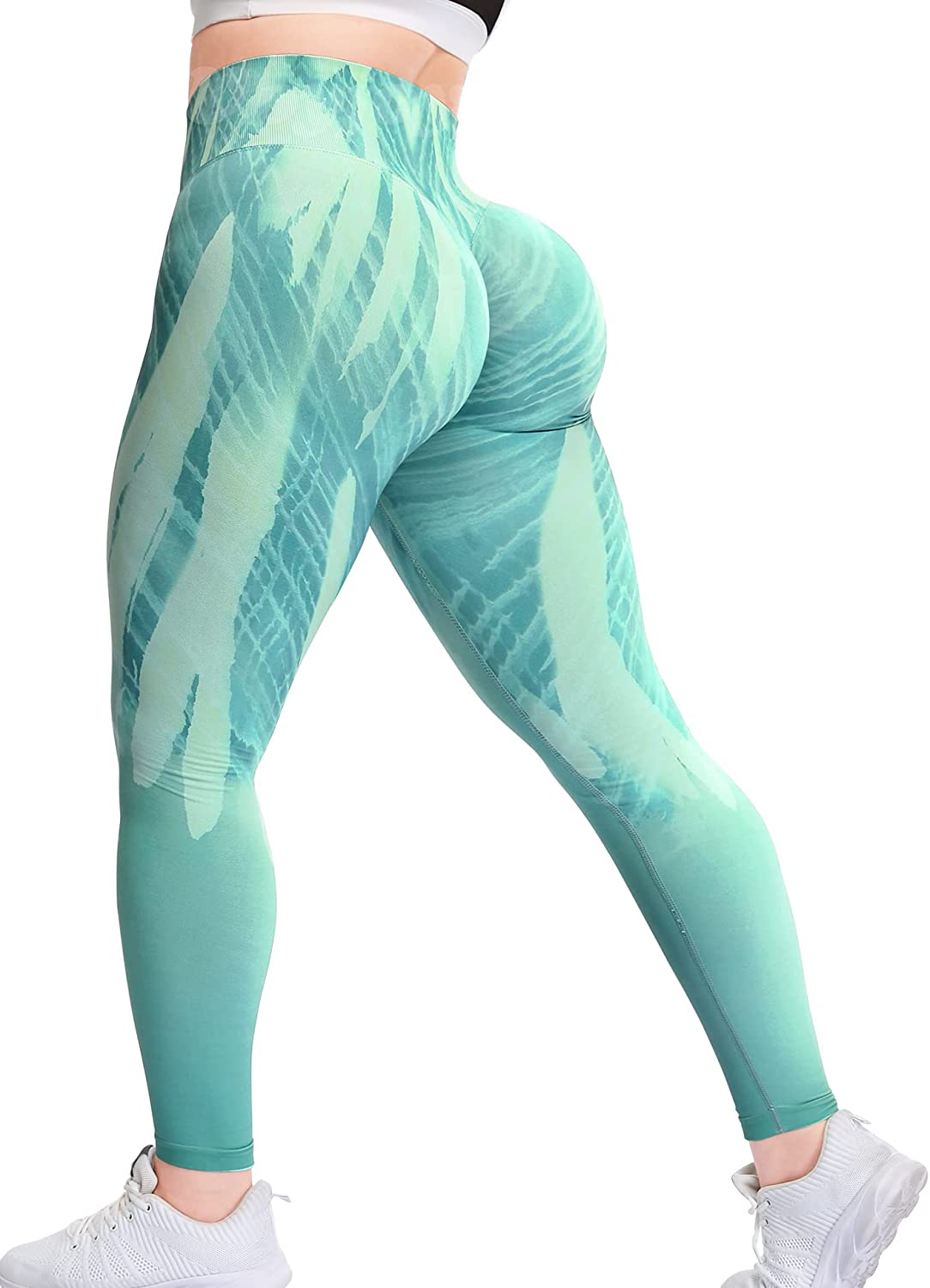 Wholesale VOYJOY Tie Dye Seamless Leggings for Women High Waist Yoga Pants,  Scrunch Butt Lifting Elastic Tights at Women's Clothing store
