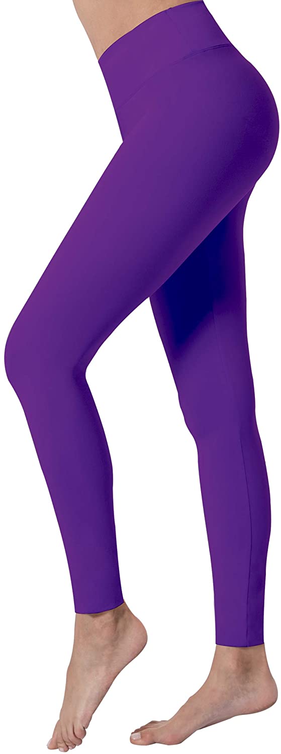 VALANDY Womens Leggings High Waisted Tummy Control Stretch Yoga Pants  Workout Running Tights for Women Purple Plus Size