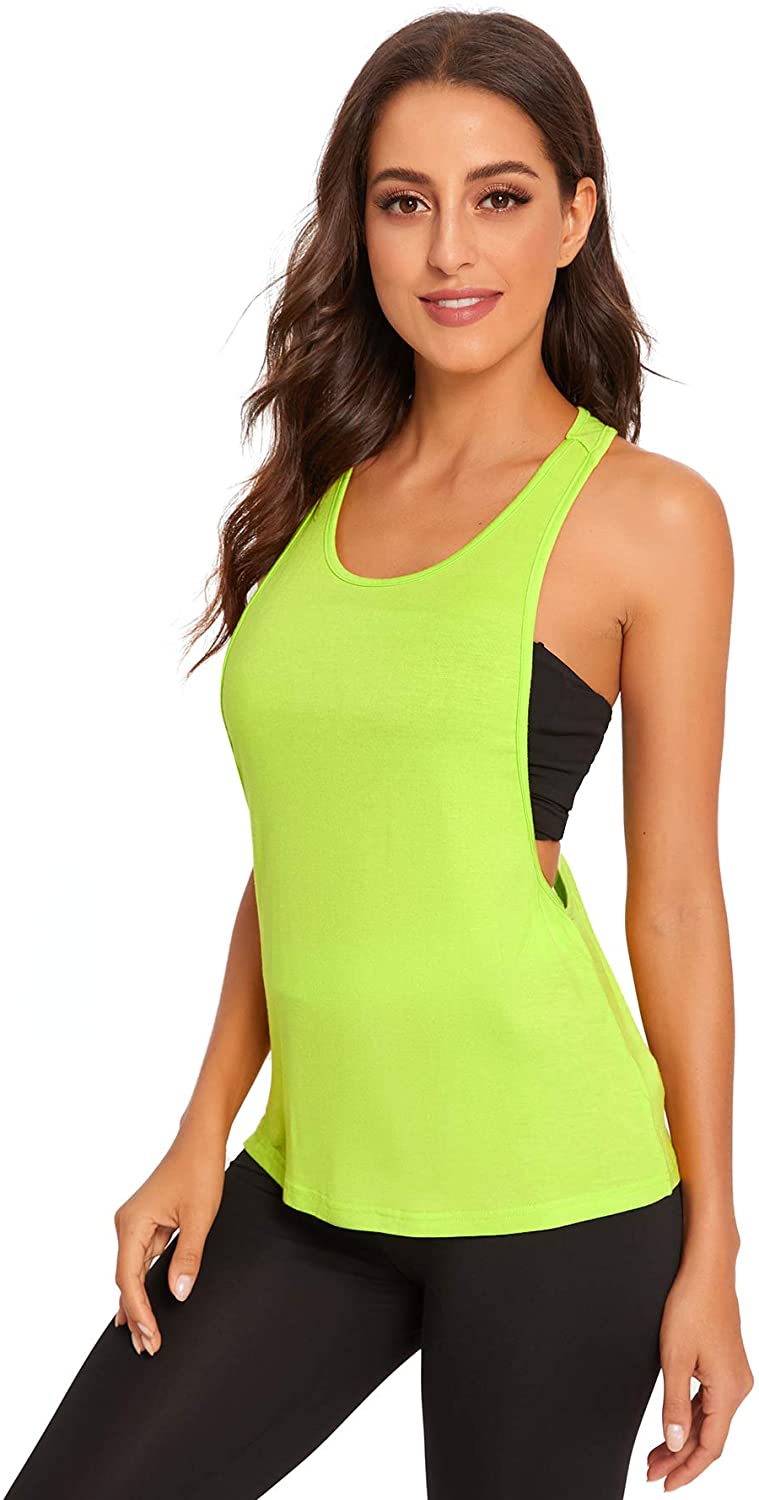 Colorfulkoala Women's Breezy Mesh Back Muscle Tank Loose Fit Workout  Tops(XS, Mint Green) at  Women's Clothing store