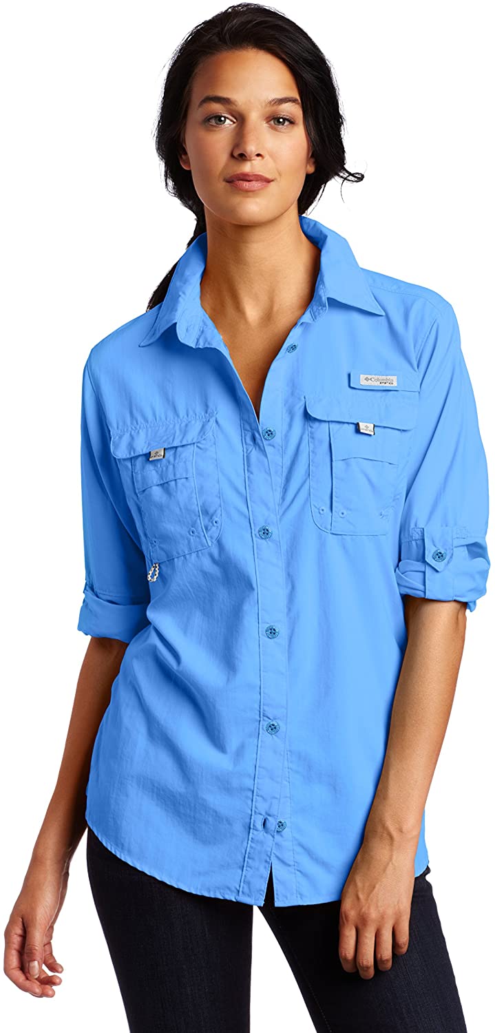 Columbia Women's Bahama Long-Sleeve Shirt Blue M