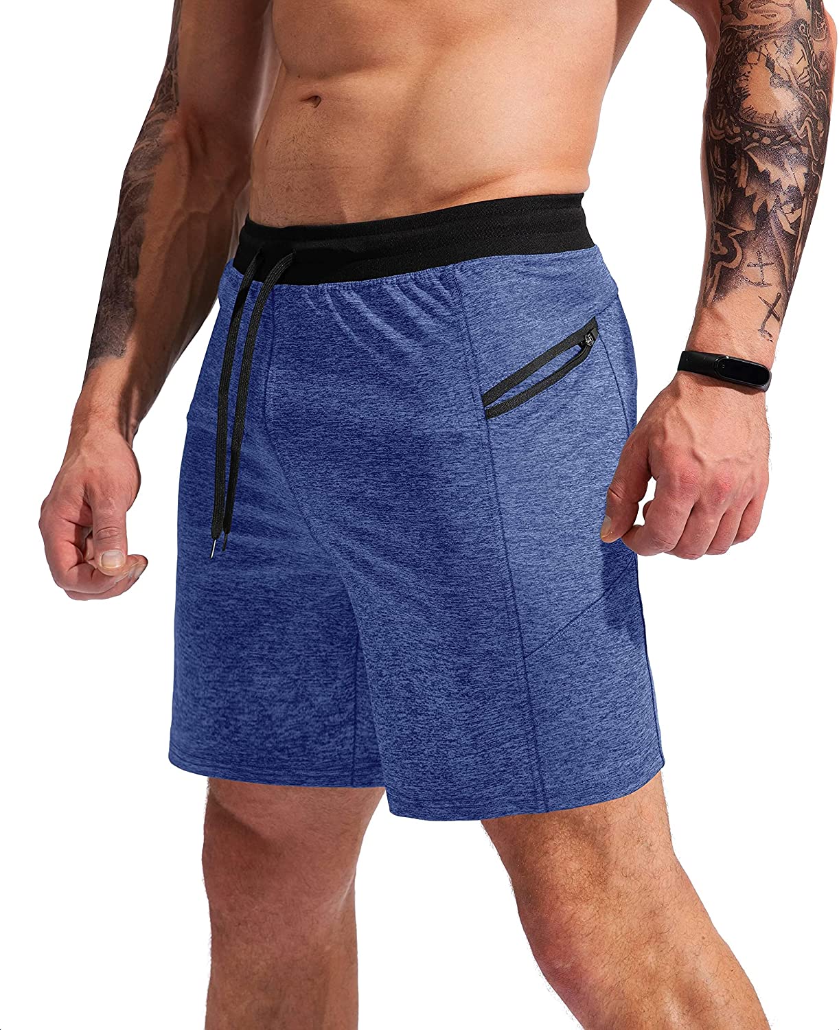 g gradual Mens 7 Workout Running Shorts Quick Dry Lightweight gym Shorts  with Zip Pockets (gray Small)