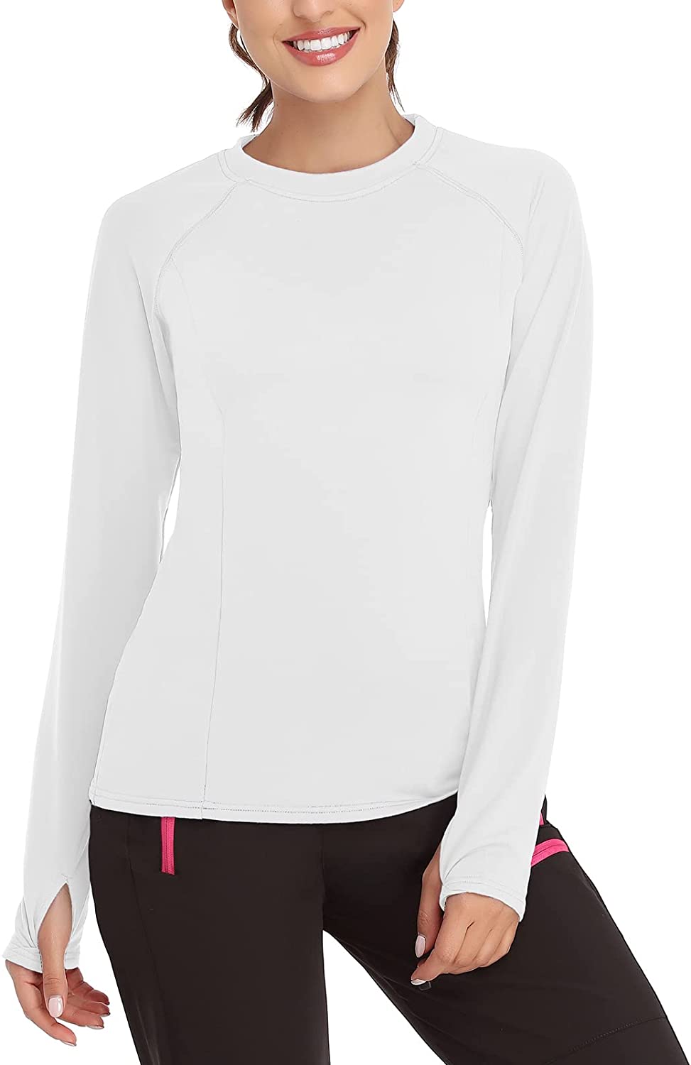 thumbnail 9  - Soneven Women Fleece Thermal Long Sleeve Running Shirt Workout Tops Moisture Wic