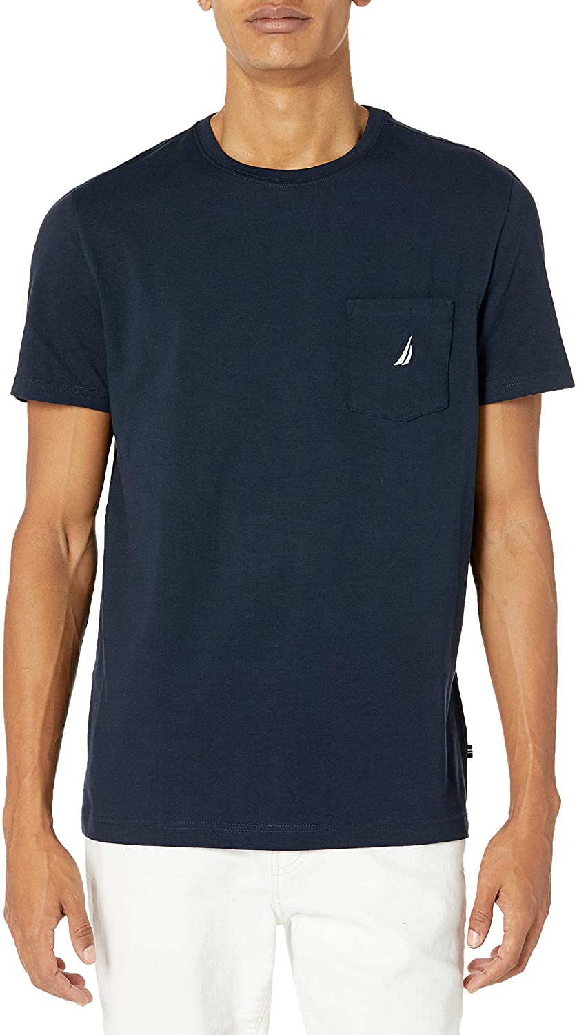 Nautica Men's Solid Crew Neck Short-Sleeve Pocket T-Shirt