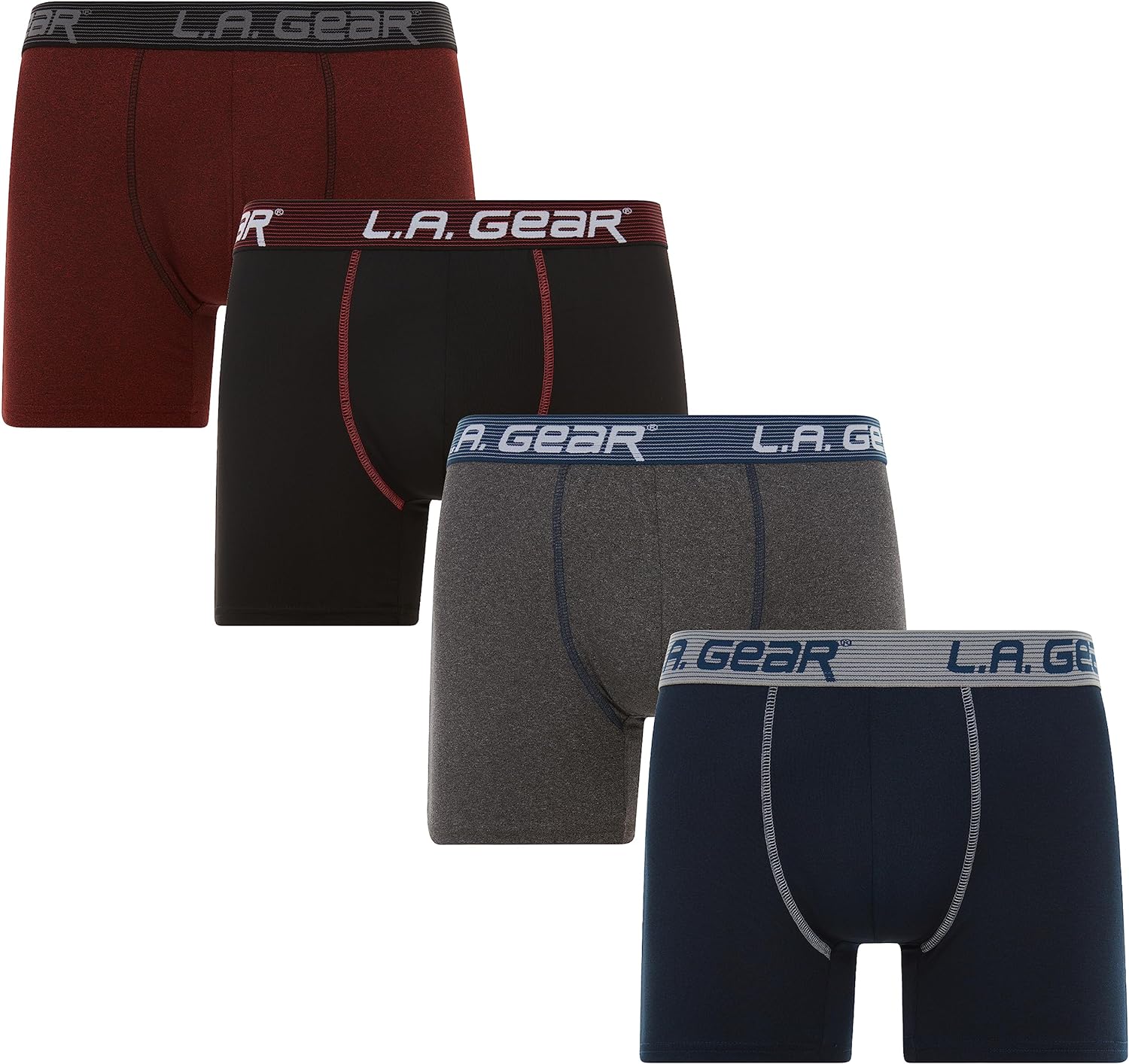 LA Gear Mens Athletic Underwear, 4-Pack Performance Plus Boxer Briefs, Dry  Fit P