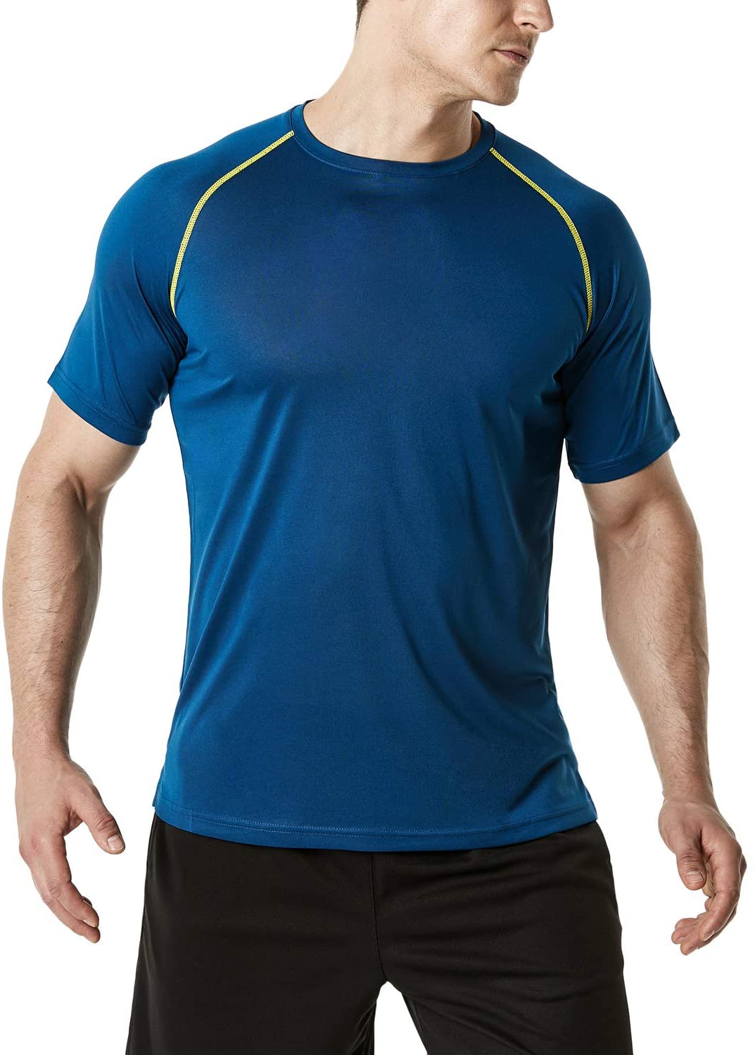 TSLA 1 or 2 Pack Men's Workout Running Shirts Sports Gym Athletic Short Sleeve Shirts Dry Fit Moisture Wicking T-Shirts 