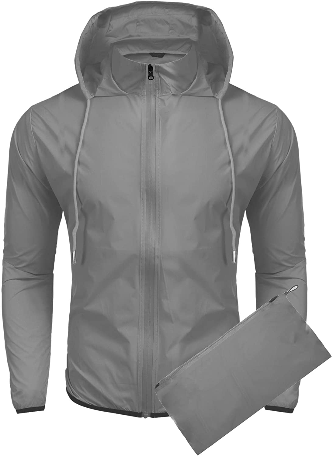COOFANDY Unisex Waterproof Rain Poncho Lightweight Packable Hiking Hooded Raincoat Jacket for Outdoor Activities 