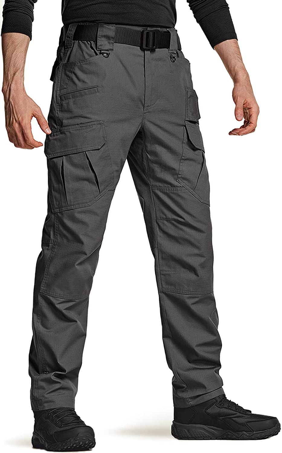 CQR Men's Tactical Pants, Water Repellent Ripstop Cargo Pants, Lightweight  EDC H