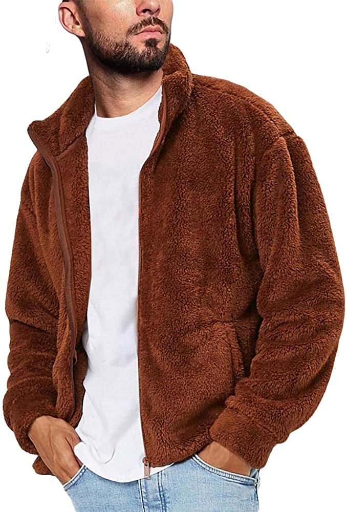 PRO RTX Mens Full Zip Fleece Adult Winter Warm Long Sleeve Plain Casual Jacket 