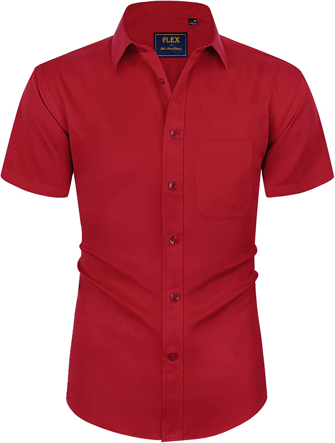 Alimens & Gentle Mens Short Sleeve Dress Shirts Wrinkle Free Solid