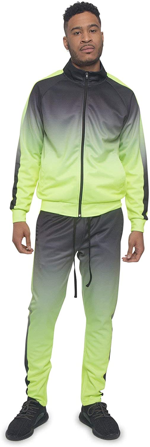 G-Style USA Men's Zipper Jacket Drawtsring Waistband Sweatpants Tracksuit Set 