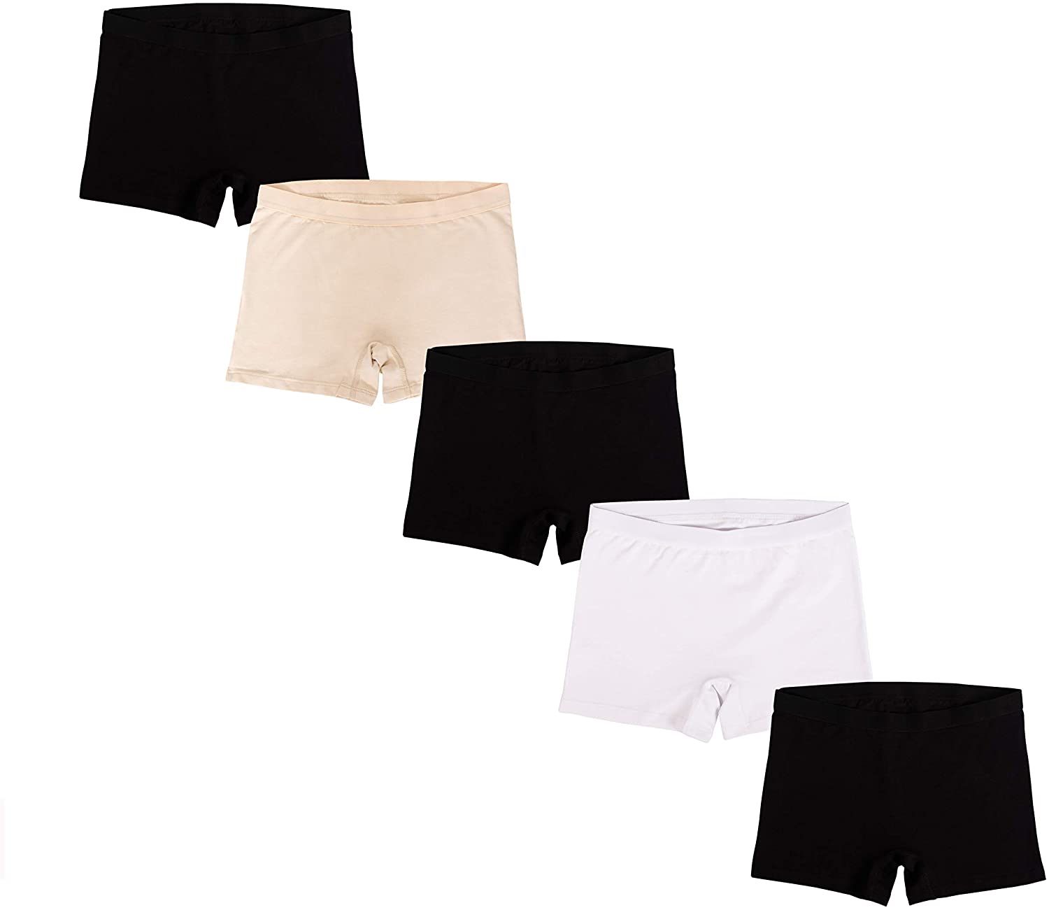EVARI Women's Boyshort Panties Comfortable Cotton Underwear Pack of 5 in  Black color