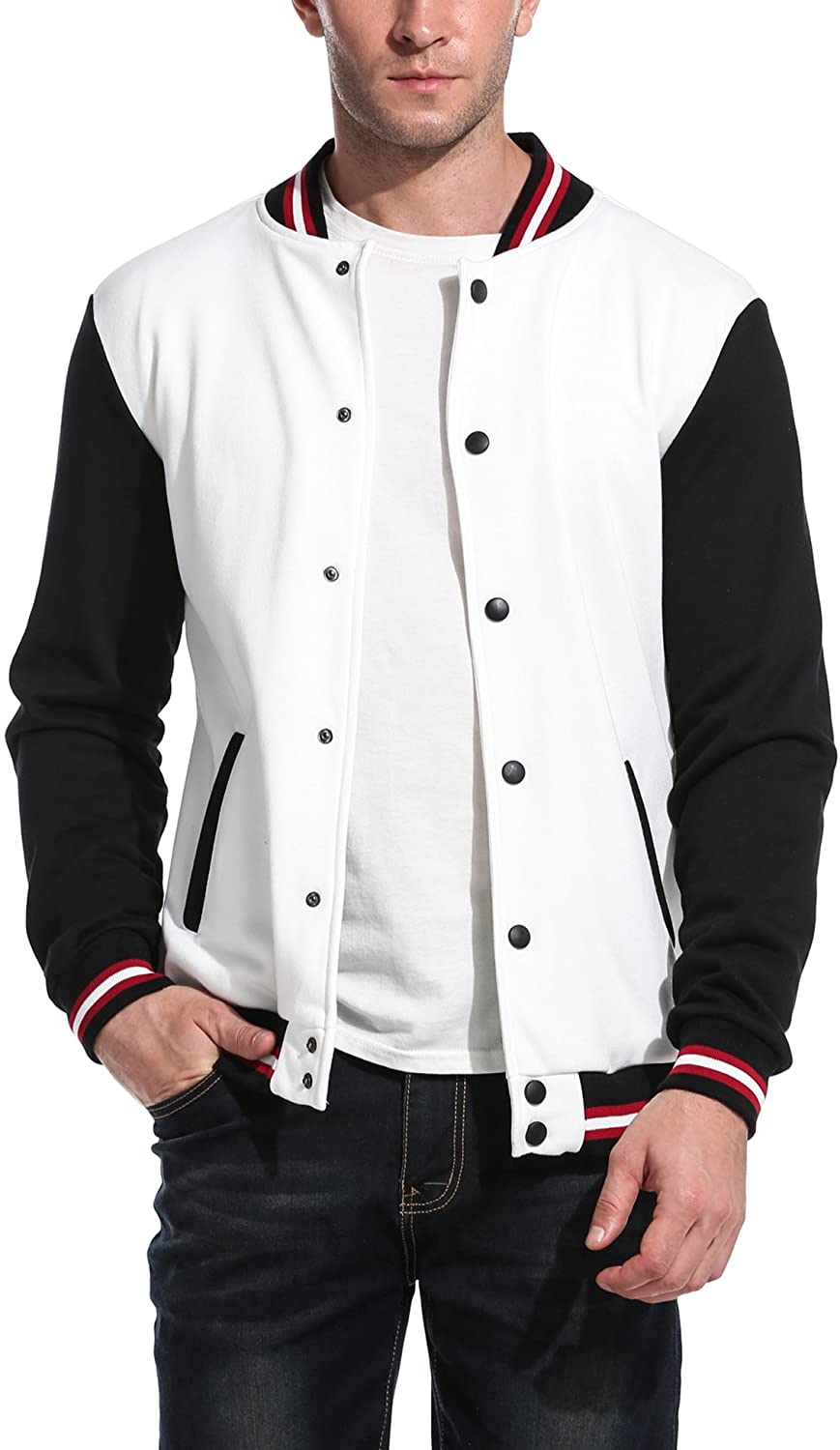 Mens Slim Fit Varsity Baseball Jacket