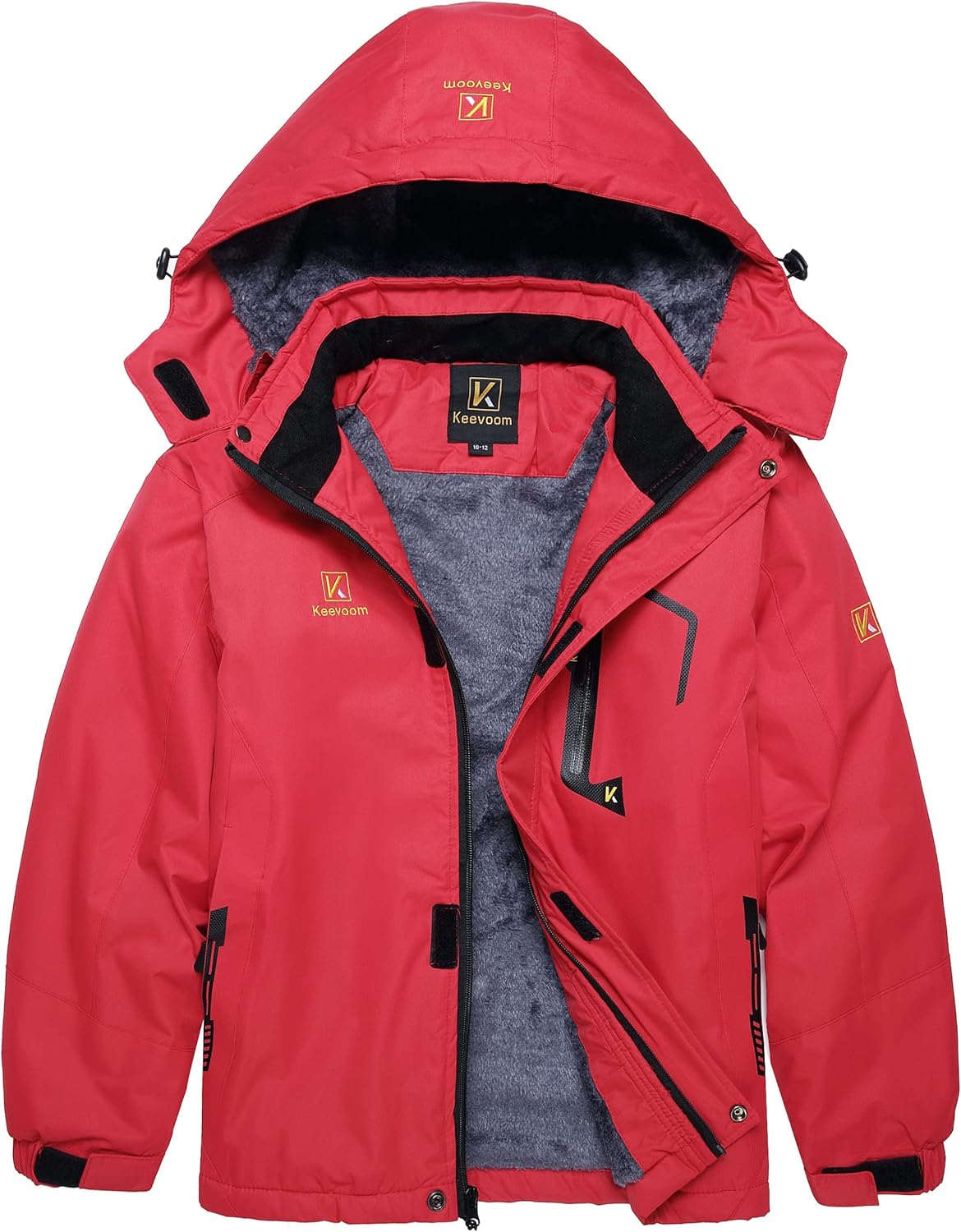 Keevoom Boy's Waterproof Ski Jacket Winter Warm Thick Snow Coat Windproof  Fleece