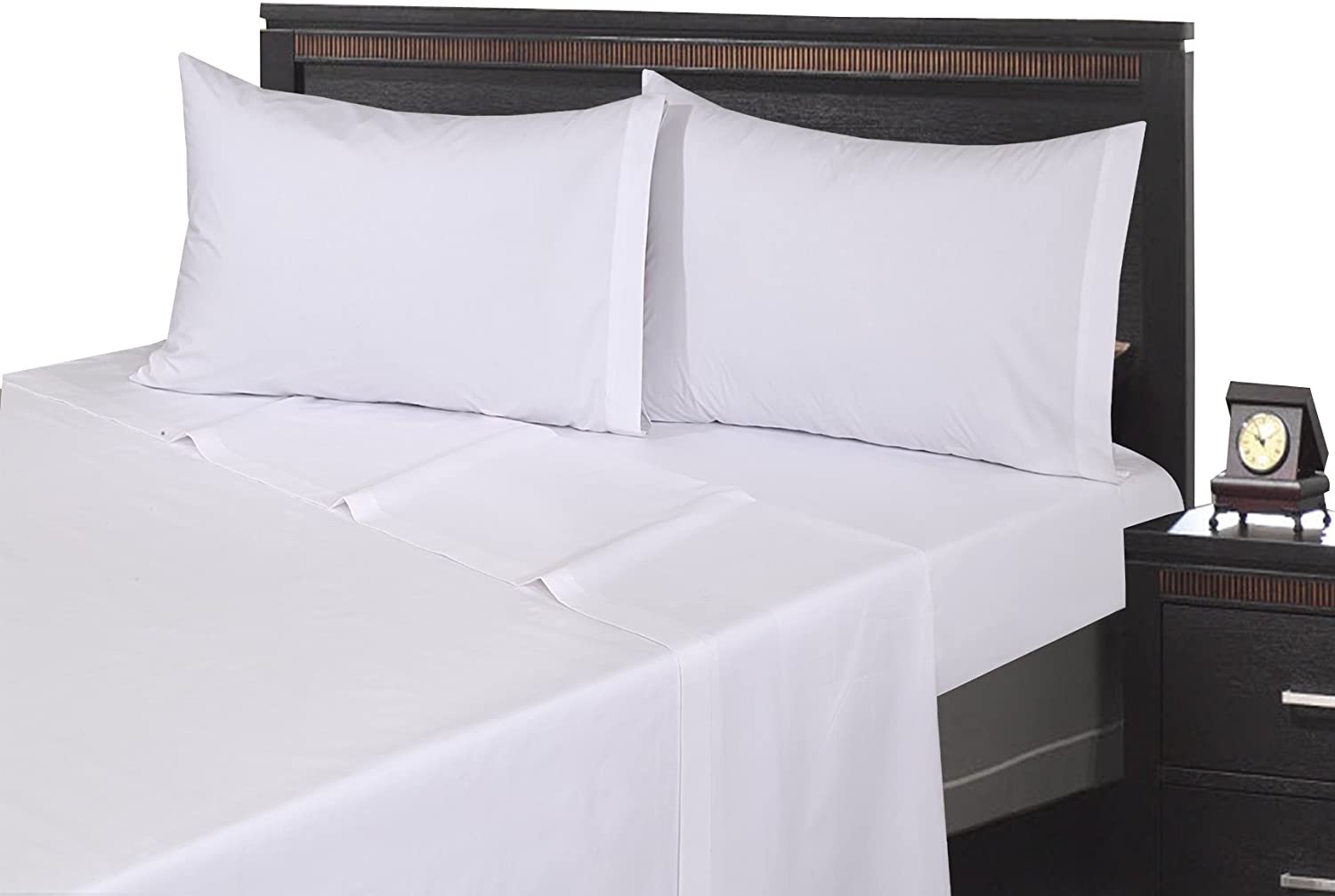 MAGTEX 6 Flat Sheet White T-200 Percale Hotel Linen ...