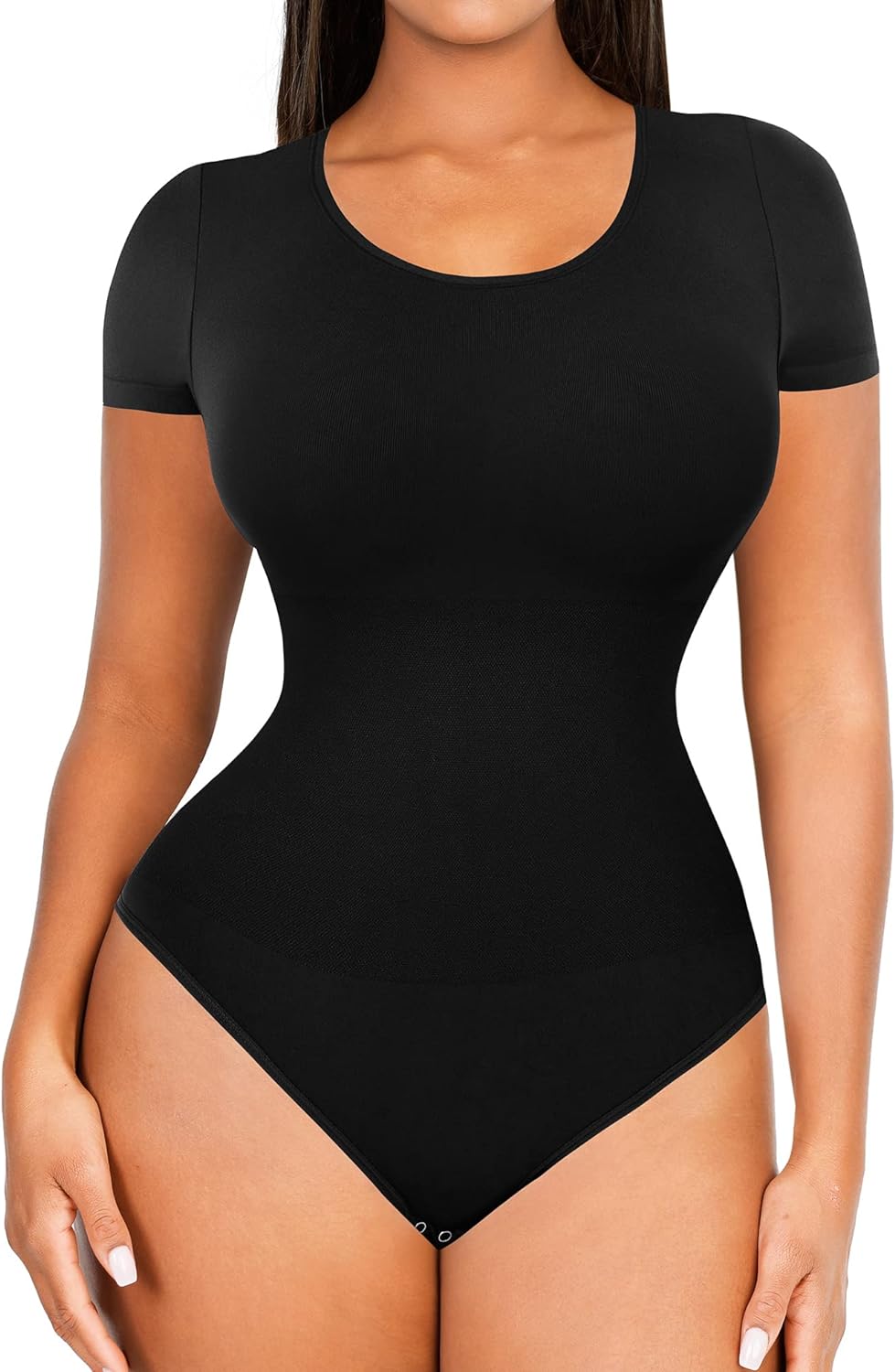 Bodysuit for Women Tummy Control Scoop Neck Long Sleeve Bodysuit