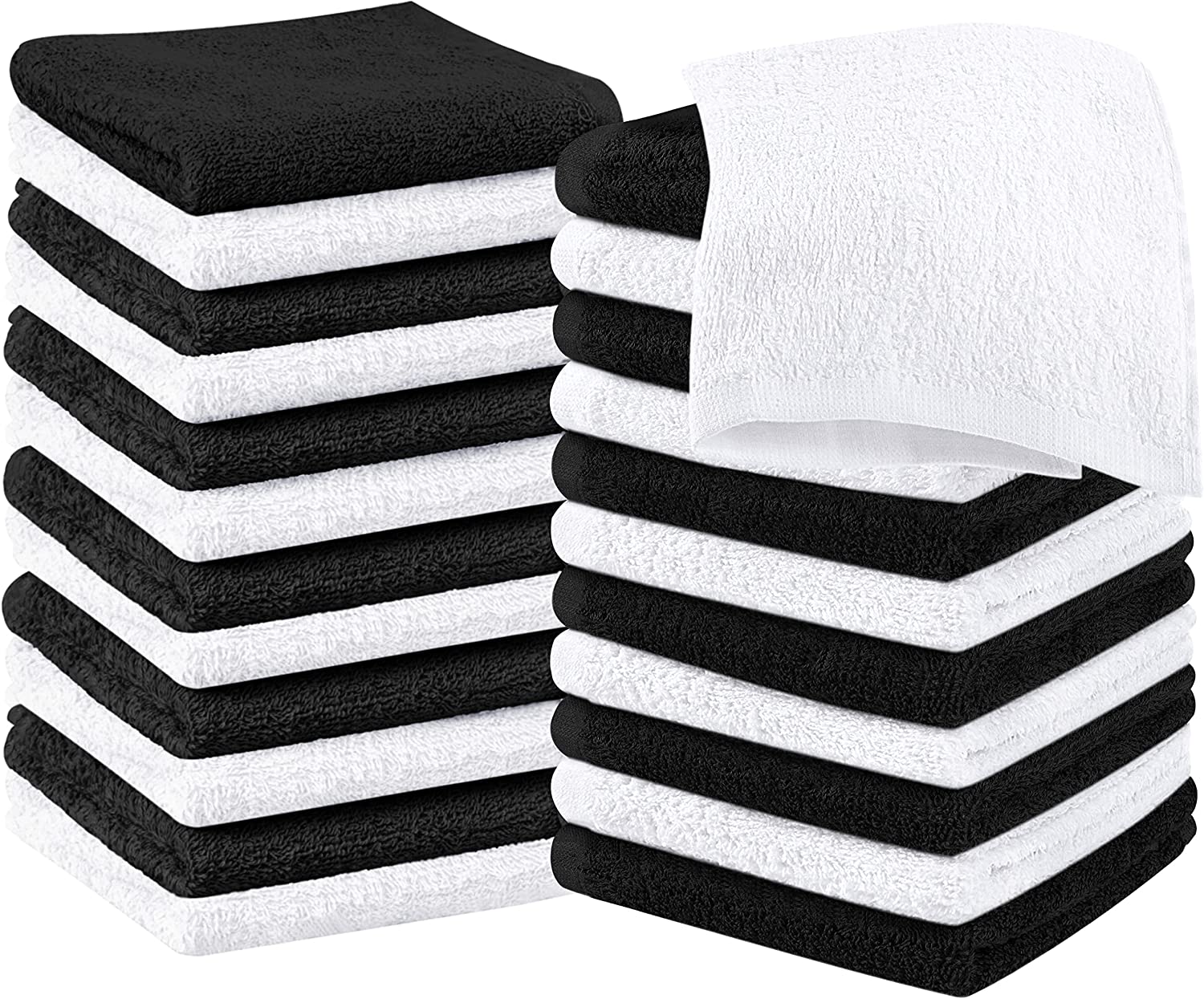 Utopia Towels Cotton Washcloths Set - 100% Ring Spun Cotton, Premium Quality Flannel Face Cloths, Highly Absorbent and Soft Feel Fingertip Towels