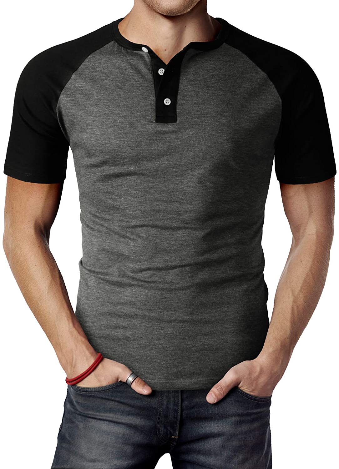 H2H Mens Casual Slim Fit Short Sleeve T-Shirts Lightweight Top Tee 