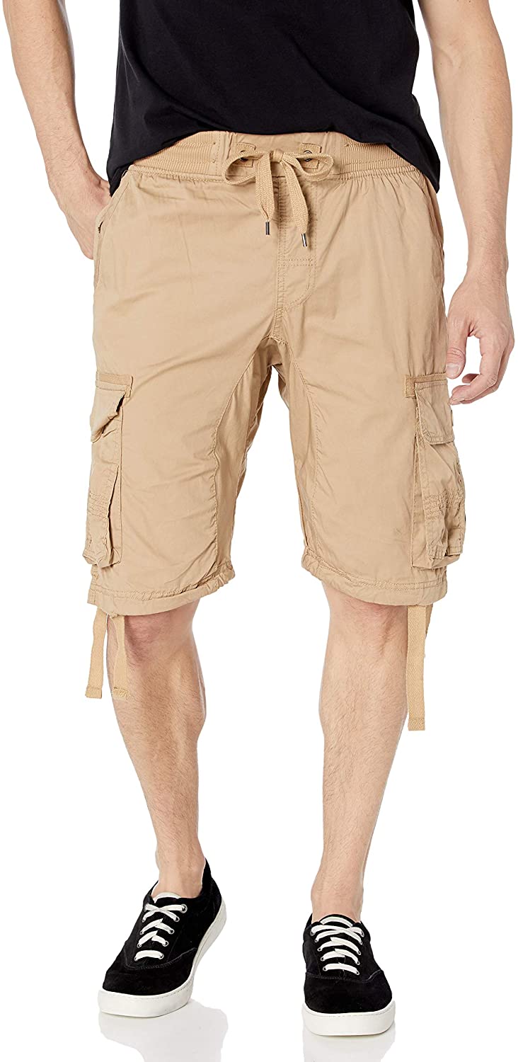 Southpole Big and Tall Mens Jogger Shorts with Cargo Pockets in Solid and Camo Colors 3X-Large GreyBlack New 