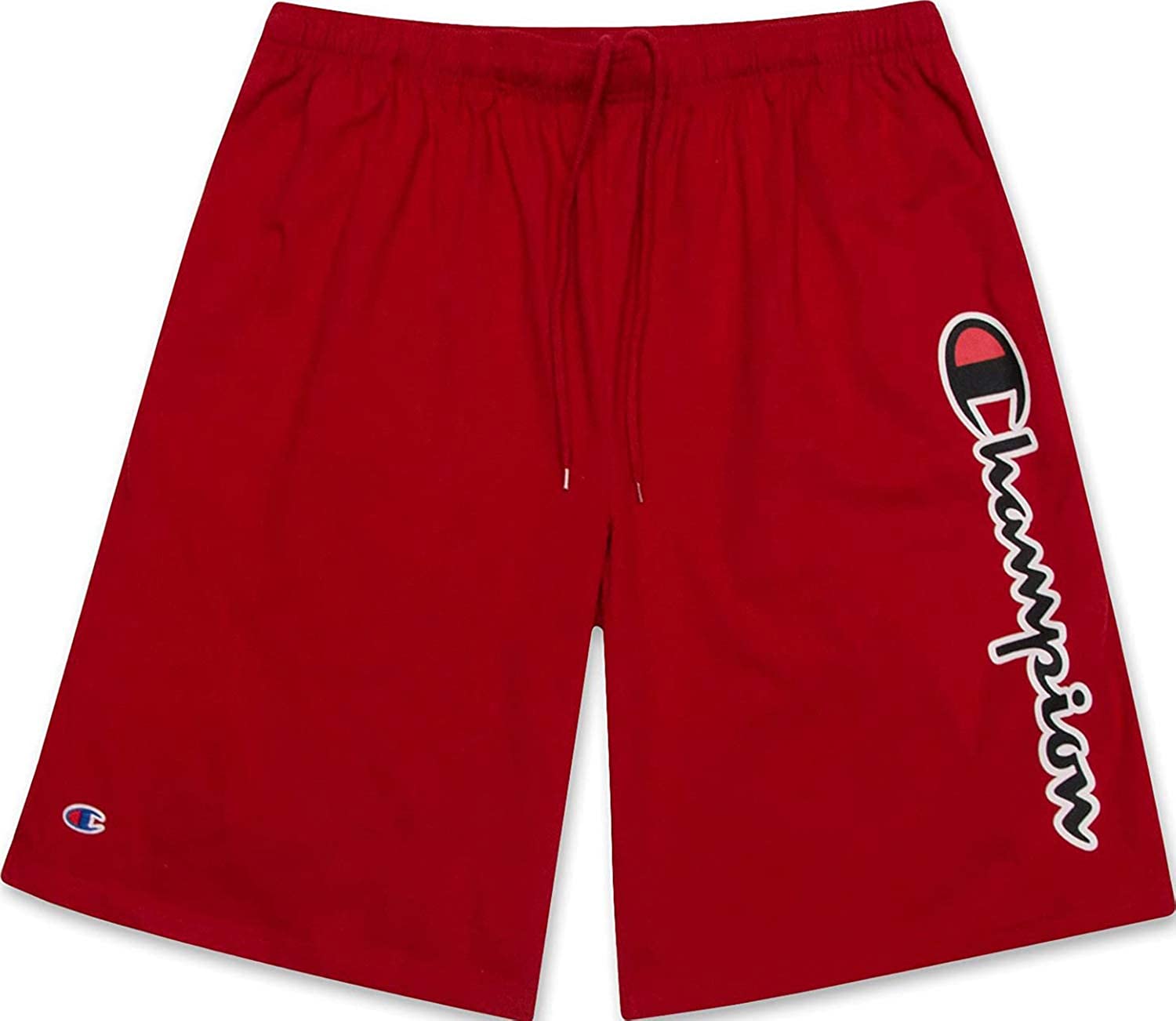 Champion Mens Big and Tall Lightweight Cotton Jersey Shorts with Script Logo 
