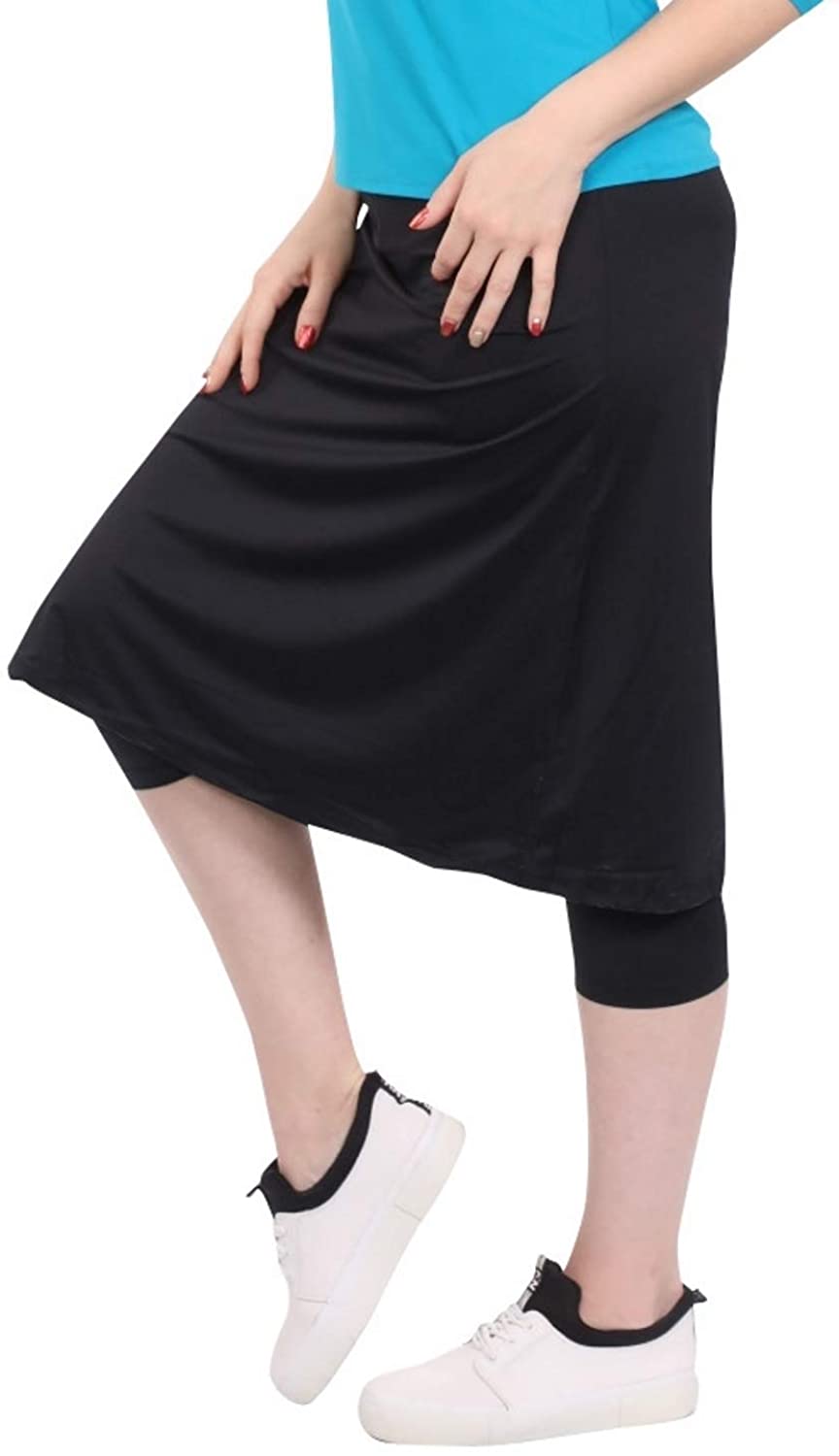 Kosher Casual Women's Knee Length Sports Skirt with Leggings - Mid ...