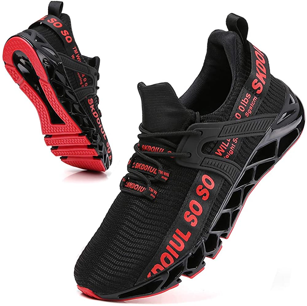 yoyorule Casual Shoes Mens Fashion Casual Mesh Lace Up Solid Sport Running Shoes Lightweight Sneakers