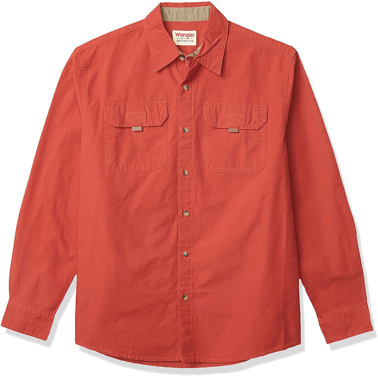 wrangler men's long sleeve canvas shirt