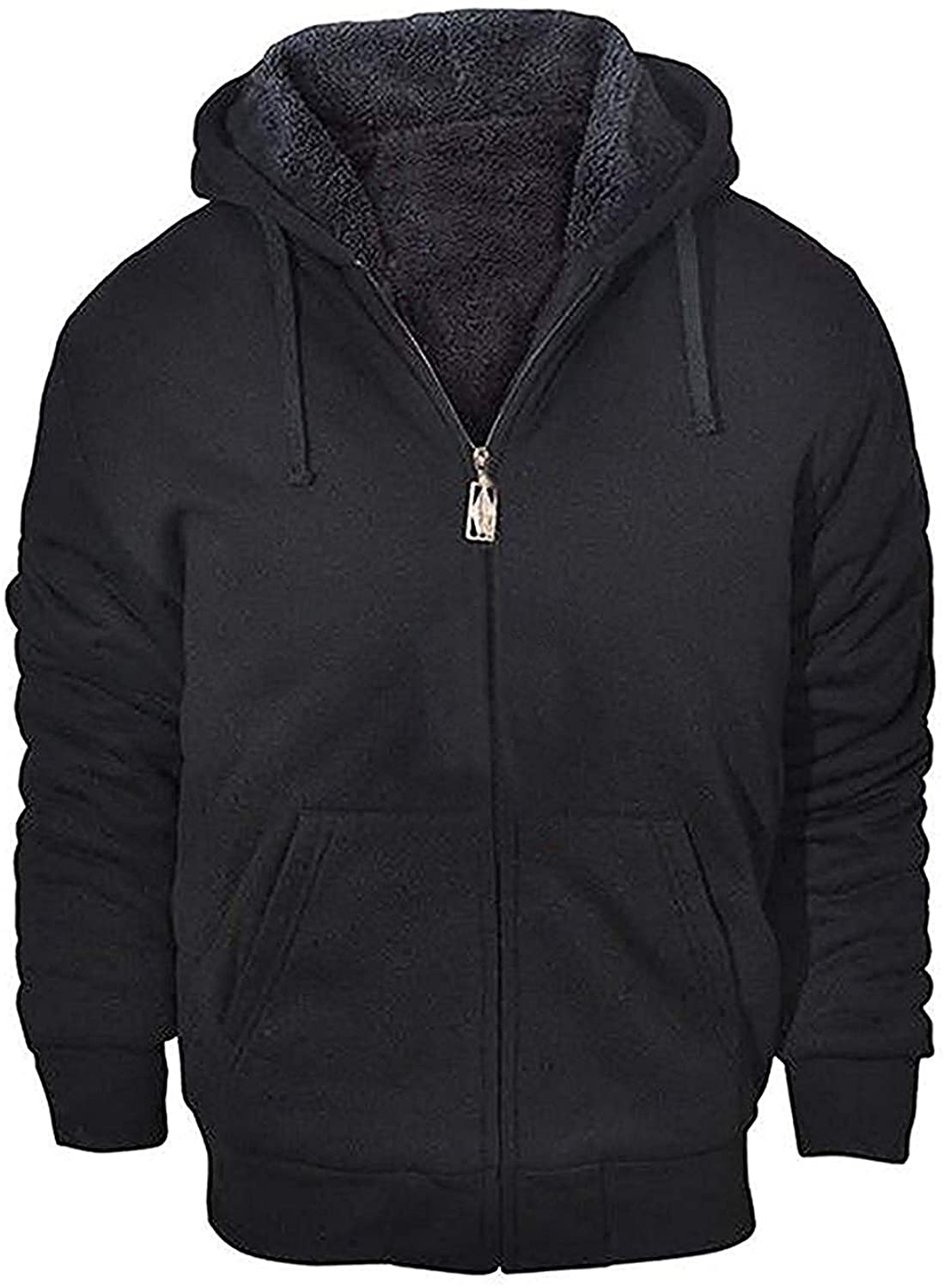Full Zip Up Thick Sherpa Lined SCODI Hoodies for Men Heavyweight Fleece Sweatshirt 