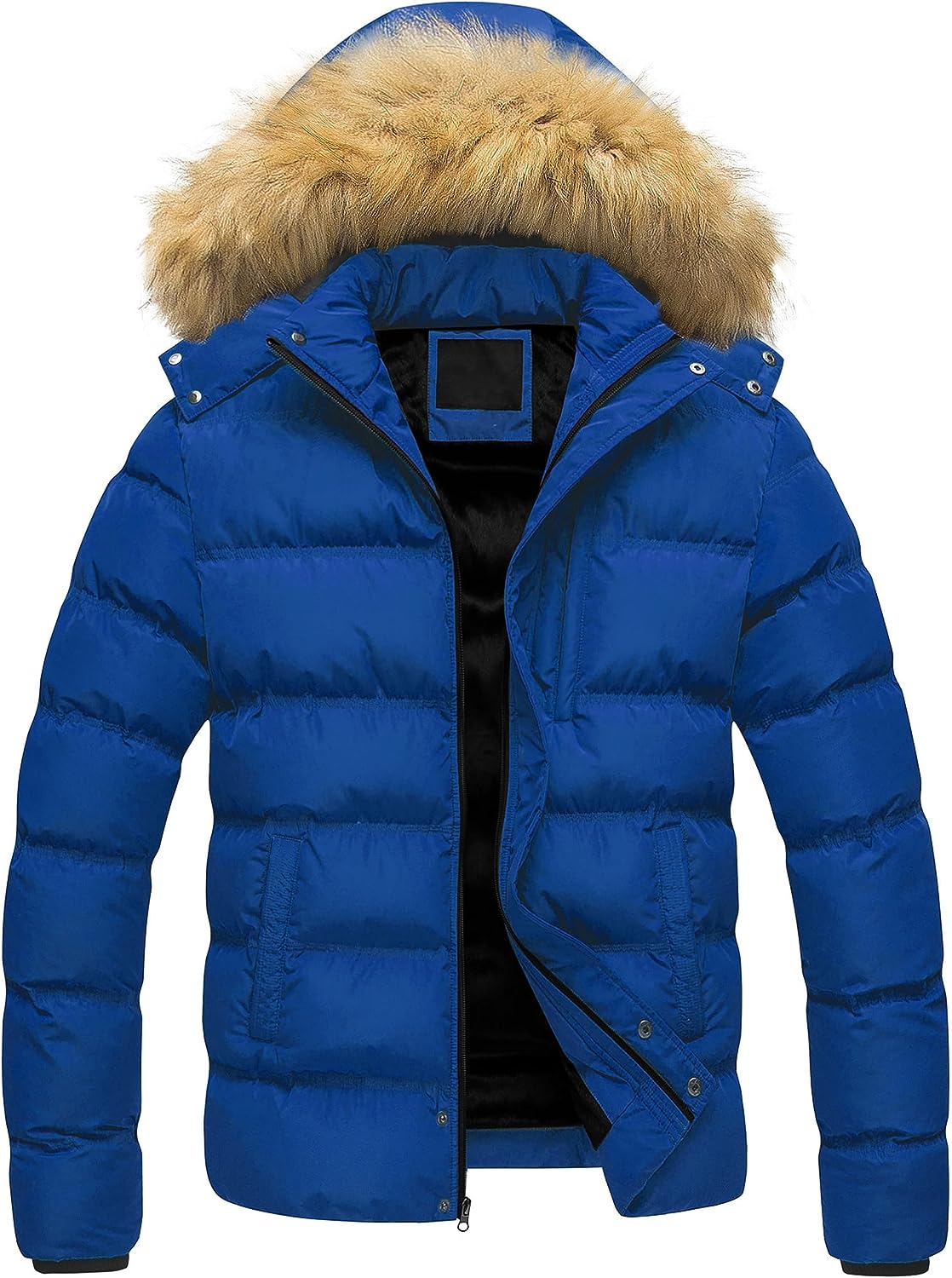 Pursky Men's Puffer Jacket Waterproof Winter Bubble Coats Ski Parka Fur  Hooded
